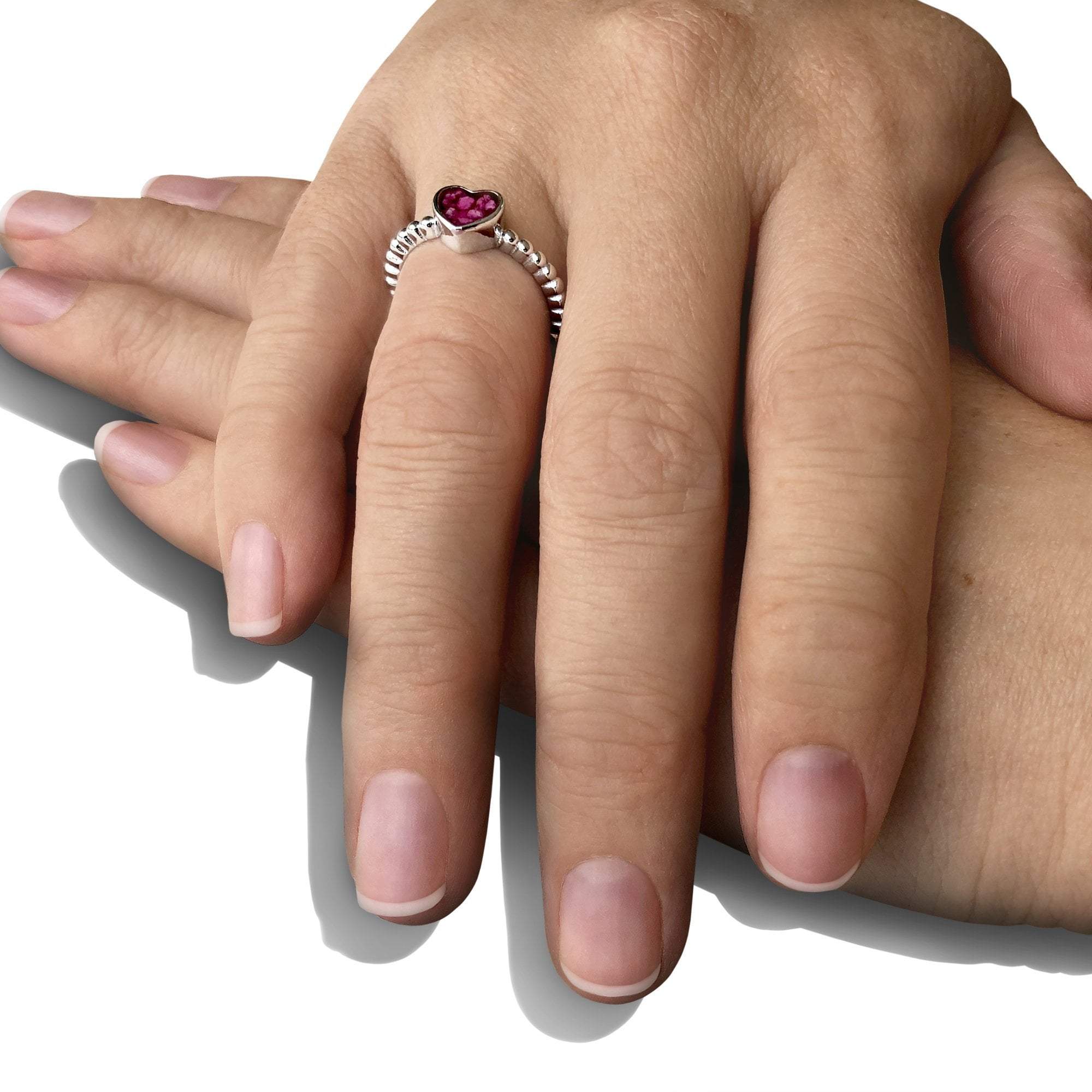 EverWith Ladies Heart Bubble Band Memorial Ashes Ring - EverWith Memorial Jewellery - Trade