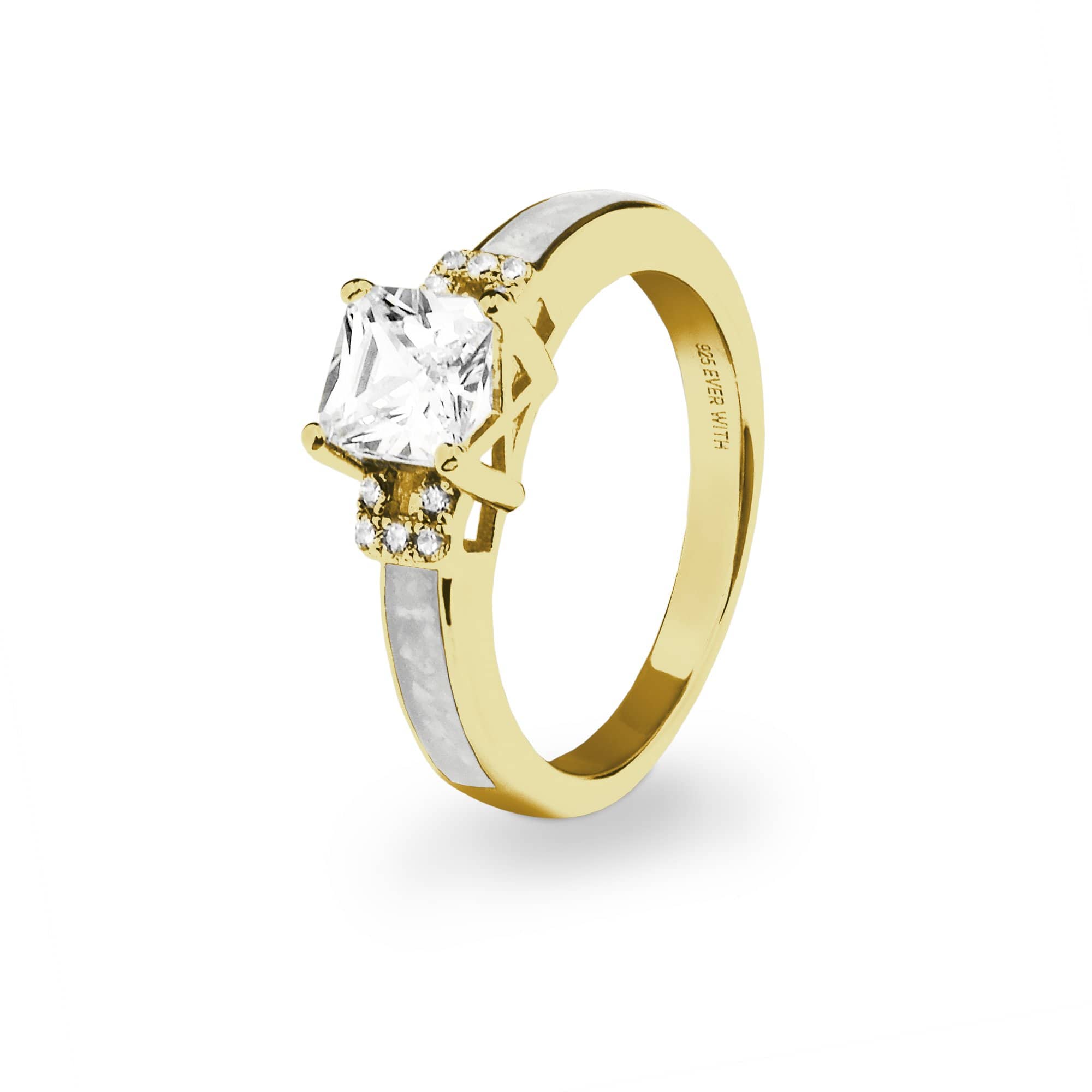 EverWith Ladies Honour Memorial Ashes Ring with Fine Crystals - EverWith Memorial Jewellery - Trade