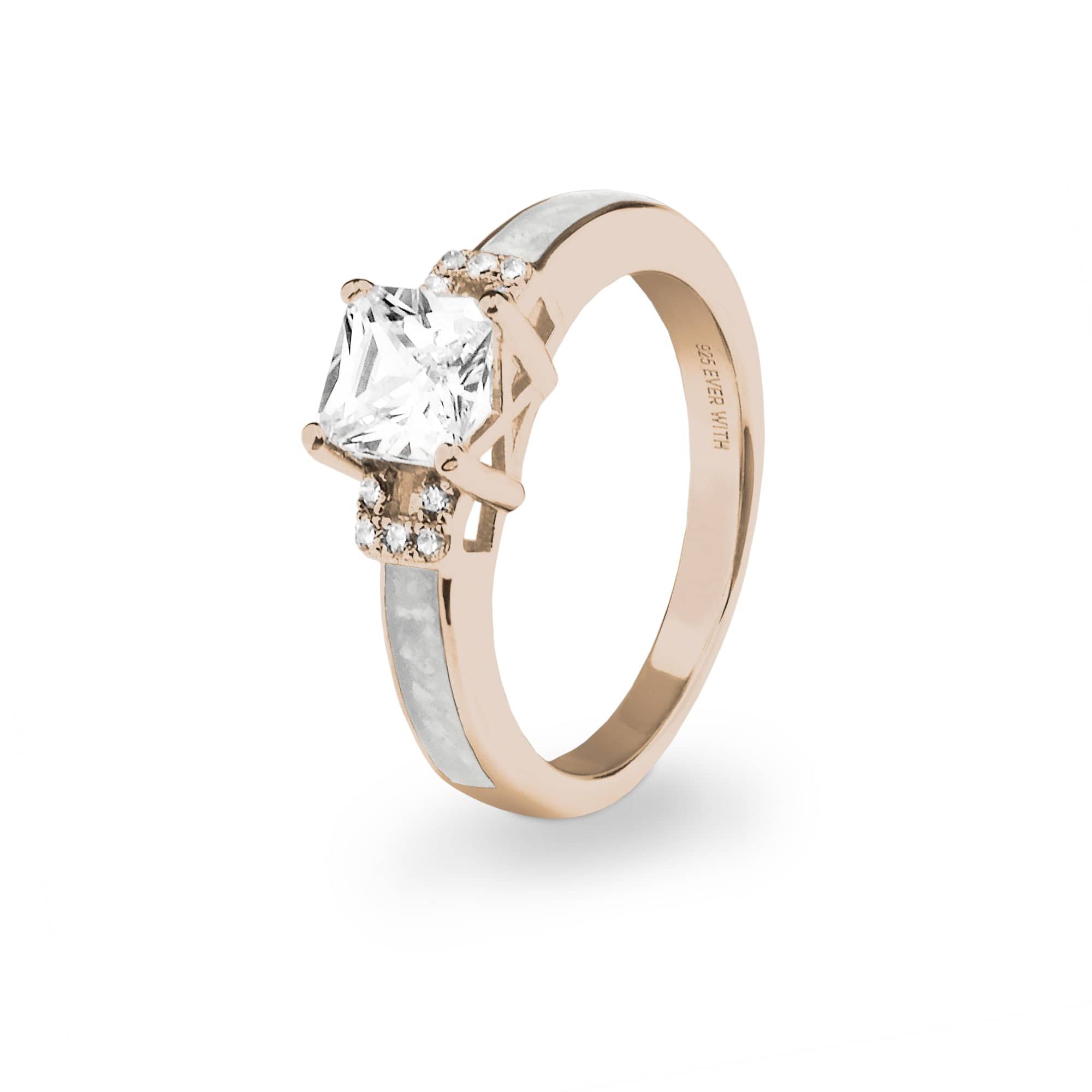 EverWith Ladies Honour Memorial Ashes Ring with Fine Crystals - EverWith Memorial Jewellery - Trade