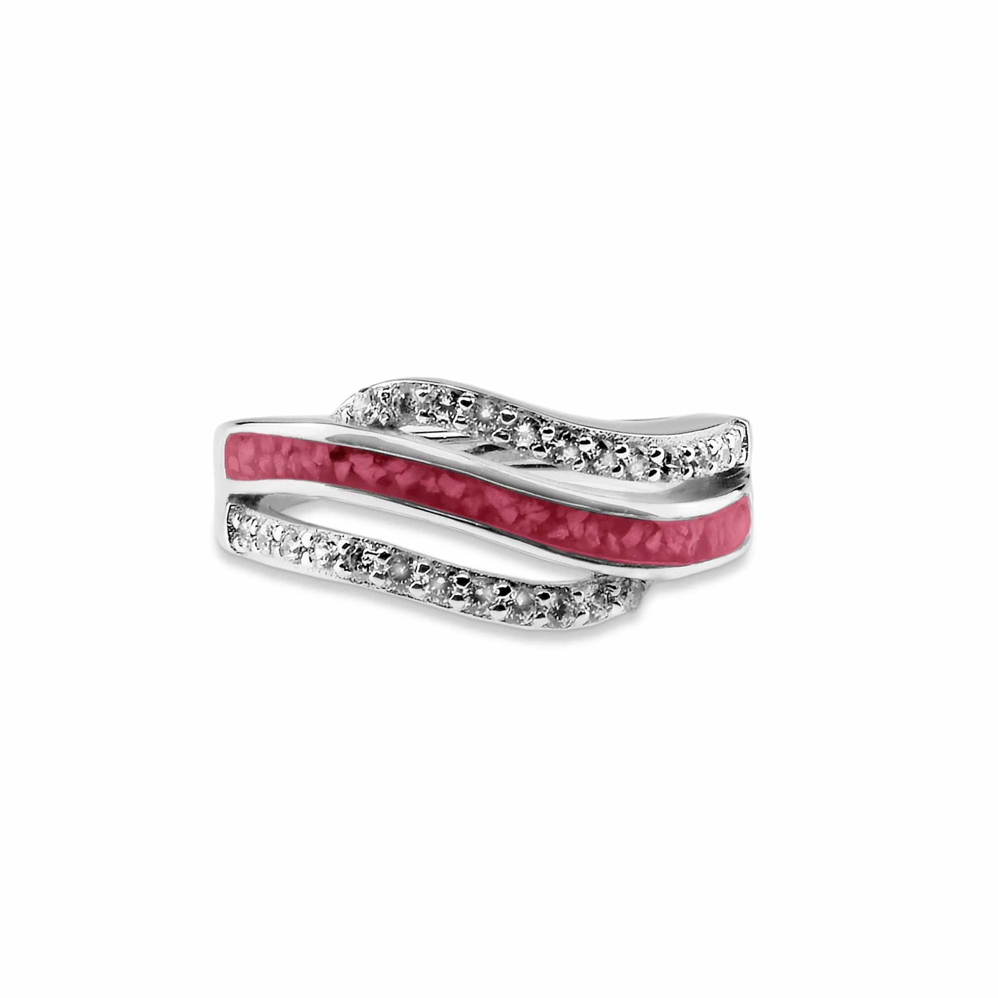 EverWith Ladies Oceans Memorial Ashes Ring with Fine Crystals - EverWith Memorial Jewellery - Trade