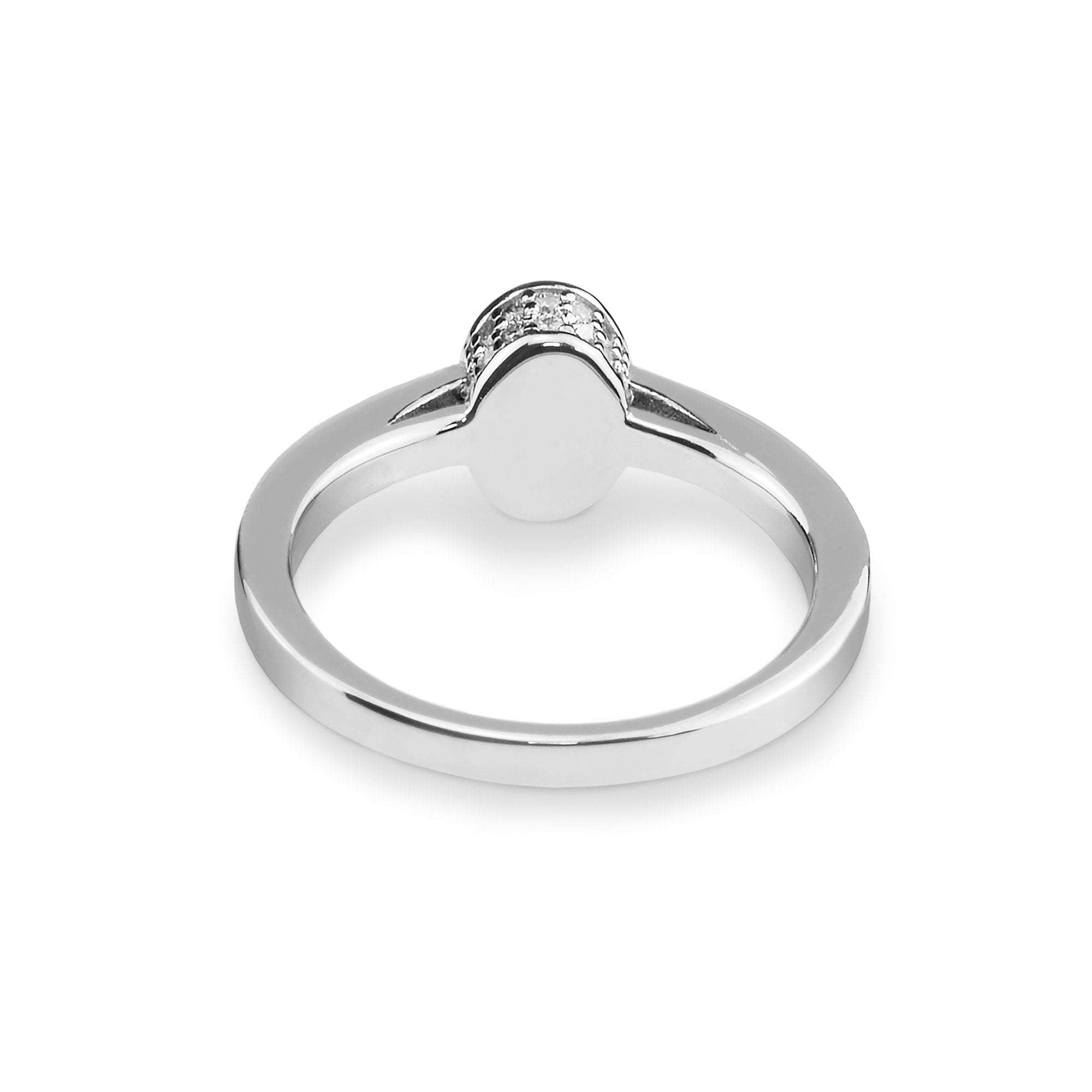 EverWith Ladies Oval Halo Memorial Ashes Ring with Fine Crystals - EverWith Memorial Jewellery - Trade