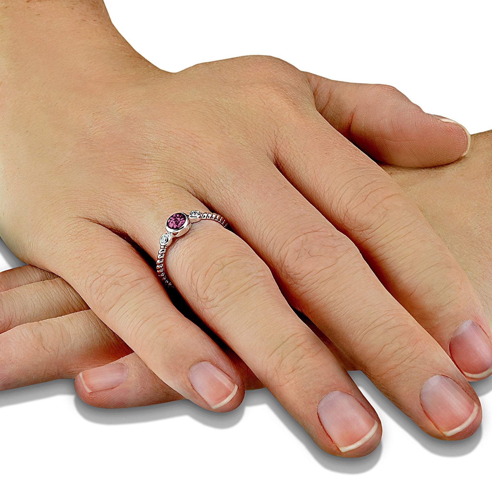EverWith Ladies Peace Memorial Ashes Ring with Fine Crystals - EverWith Memorial Jewellery - Trade