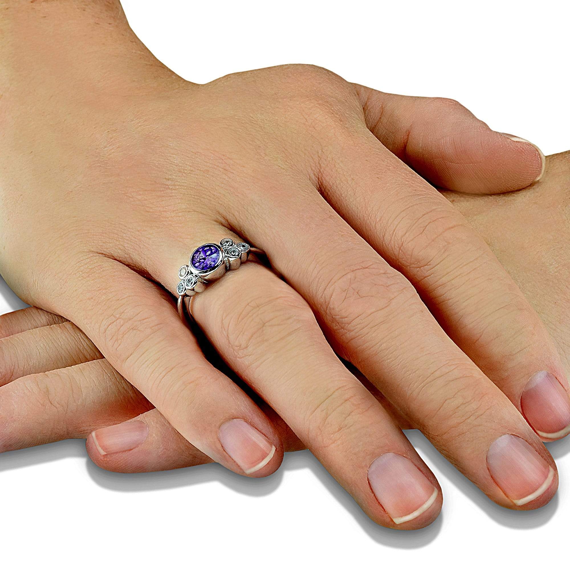 EverWith Ladies Praise Memorial Ashes Ring with Fine Crystals - EverWith Memorial Jewellery - Trade