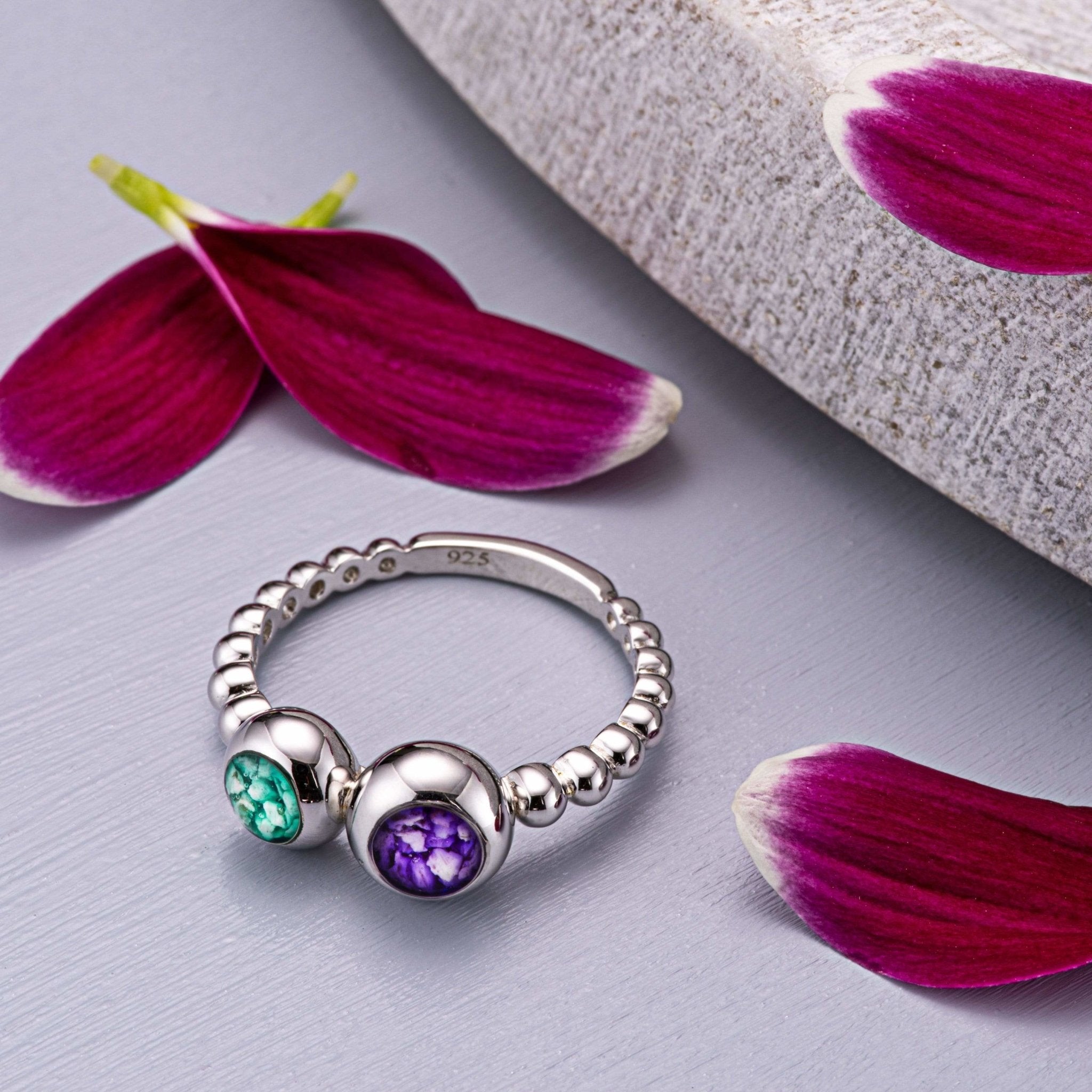 EverWith™ Ladies Rondure Double Array Bubble Band Memorial Ashes Ring - EverWith Memorial Jewellery - Trade