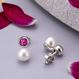 EverWith™ Ladies Rondure Pearl Memorial Ashes Earrings - EverWith Memorial Jewellery - Trade