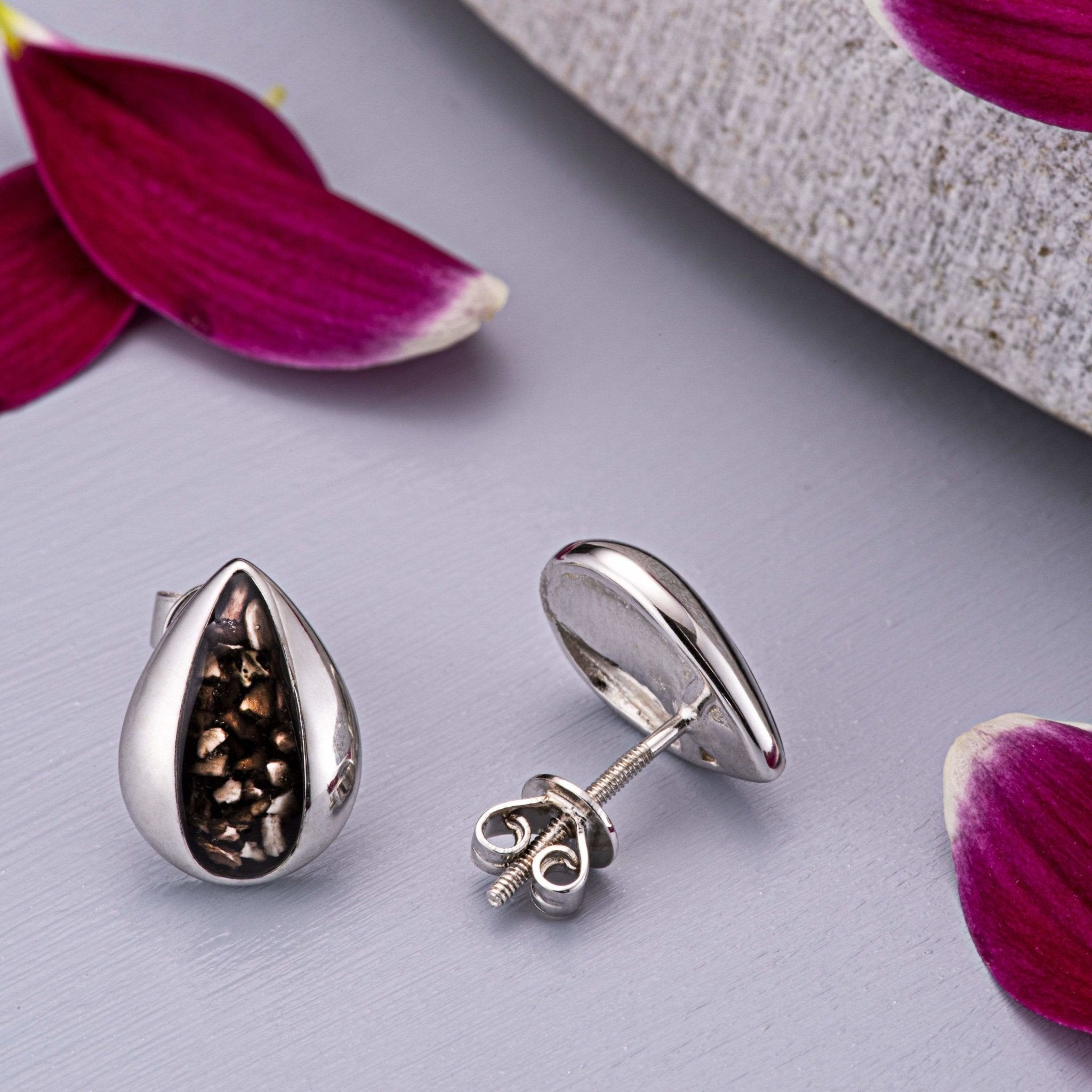 EverWith™ Ladies Rondure Teardrop Memorial Ashes Earrings - EverWith Memorial Jewellery - Trade