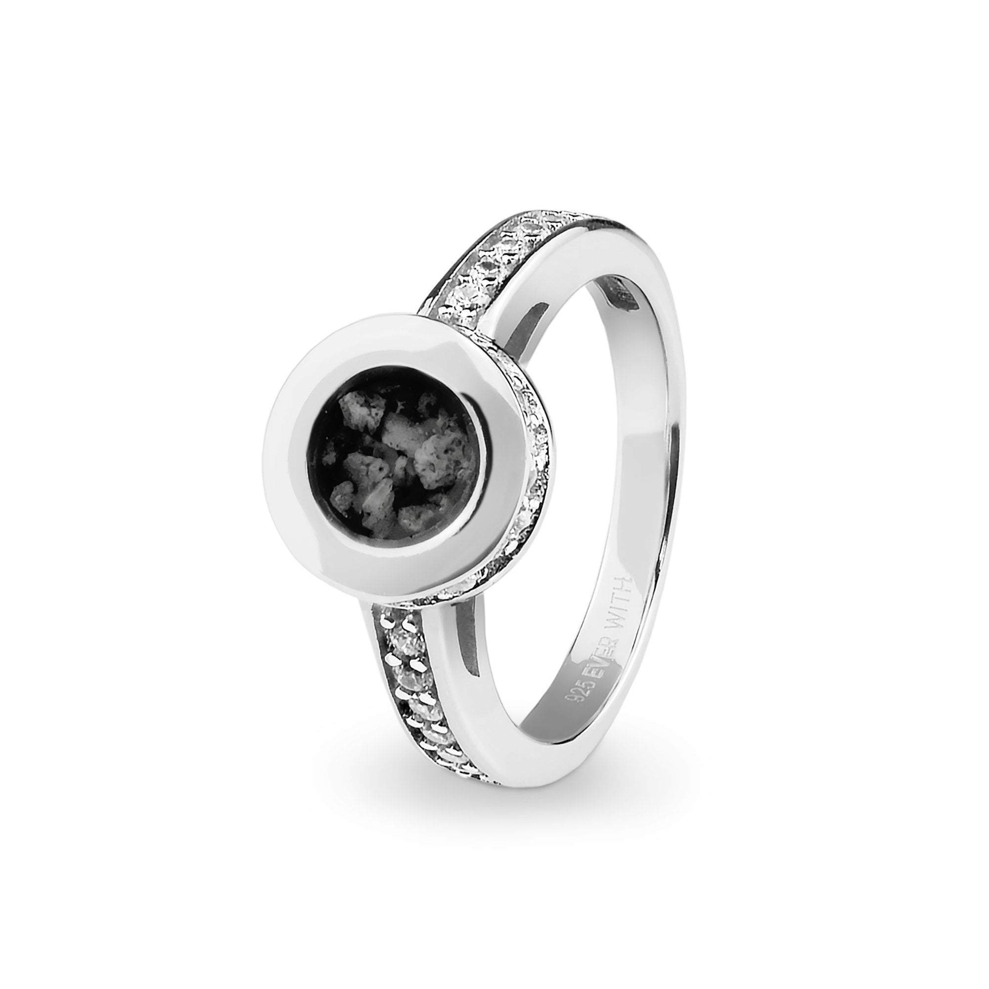 EverWith™ Ladies Round Halo Memorial Ashes Ring with Swarovski Crystals - EverWith Memorial Jewellery - Trade