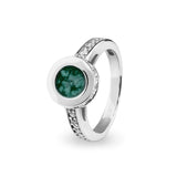 EverWith™ Ladies Round Halo Memorial Ashes Ring with Swarovski Crystals - EverWith Memorial Jewellery - Trade