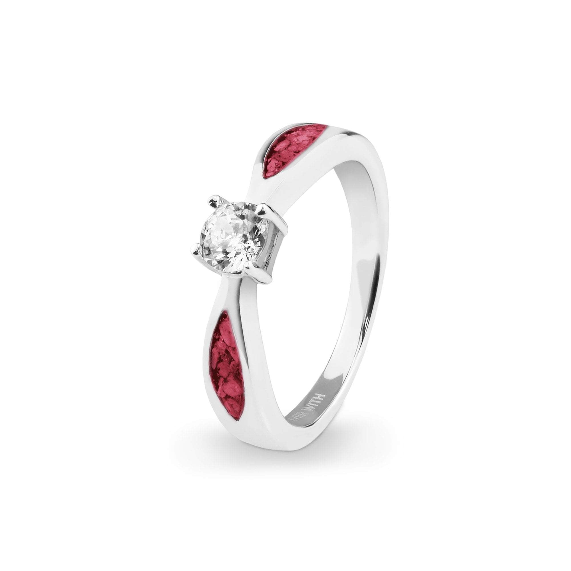 EverWith™ Ladies Solitaire Memorial Ashes Ring with Swarovski Crystals - EverWith Memorial Jewellery - Trade