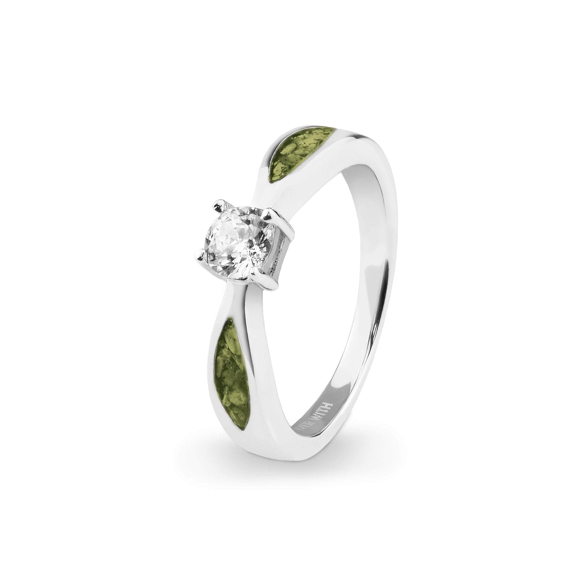 EverWith™ Ladies Solitaire Memorial Ashes Ring with Swarovski Crystals - EverWith Memorial Jewellery - Trade