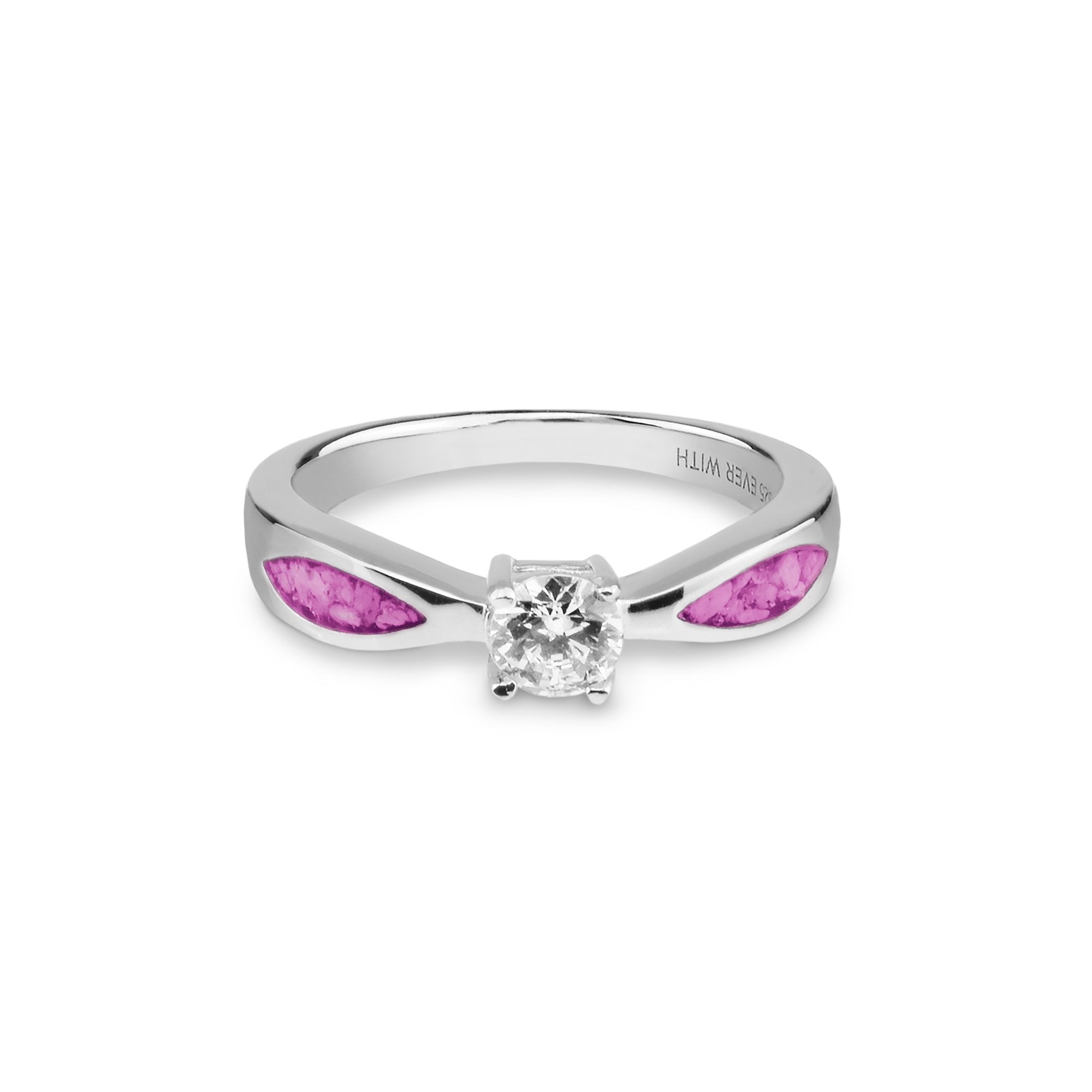 EverWith™ Ladies Solitaire Memorial Ashes Ring with Swarovski Crystals - EverWith Memorial Jewellery - Trade