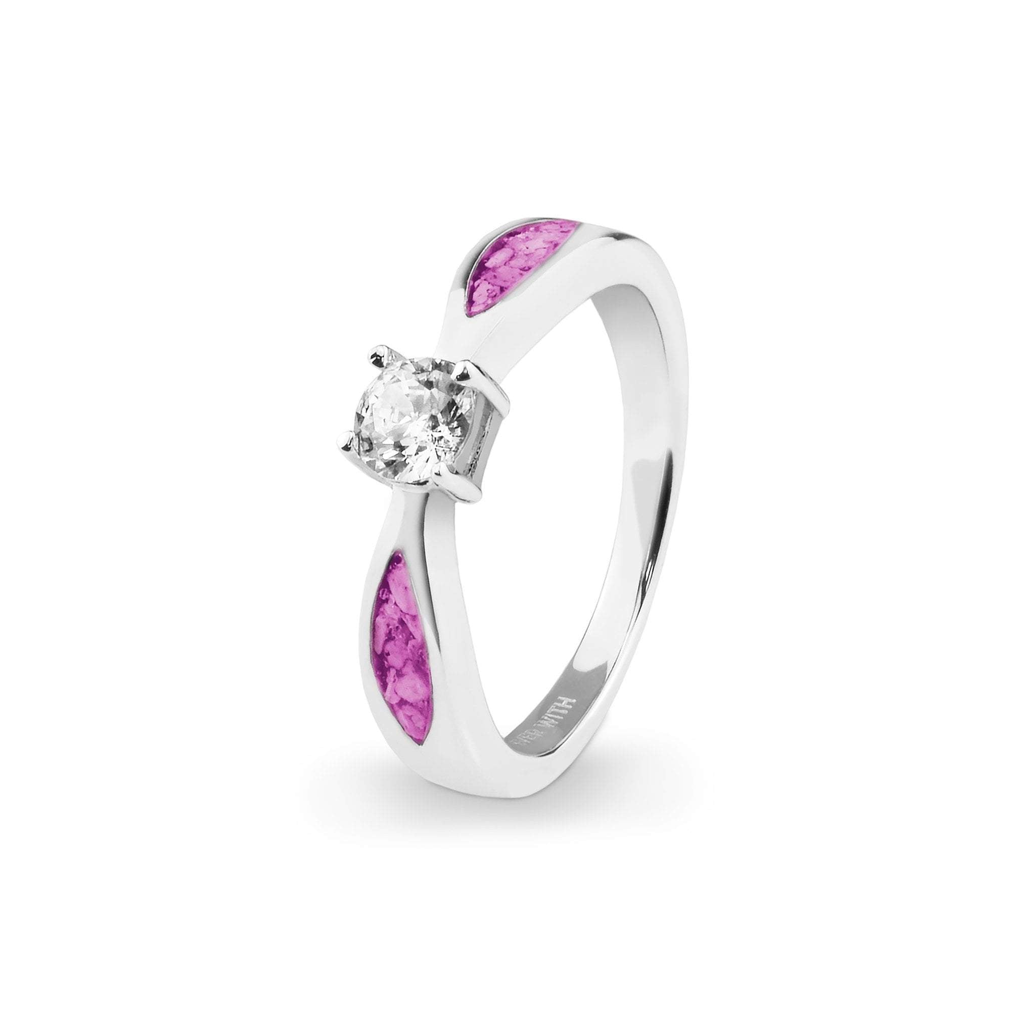 EverWith™ Ladies Solitaire Memorial Ashes Ring with Swarovski Crystals - EverWith Memorial Jewellery - Trade