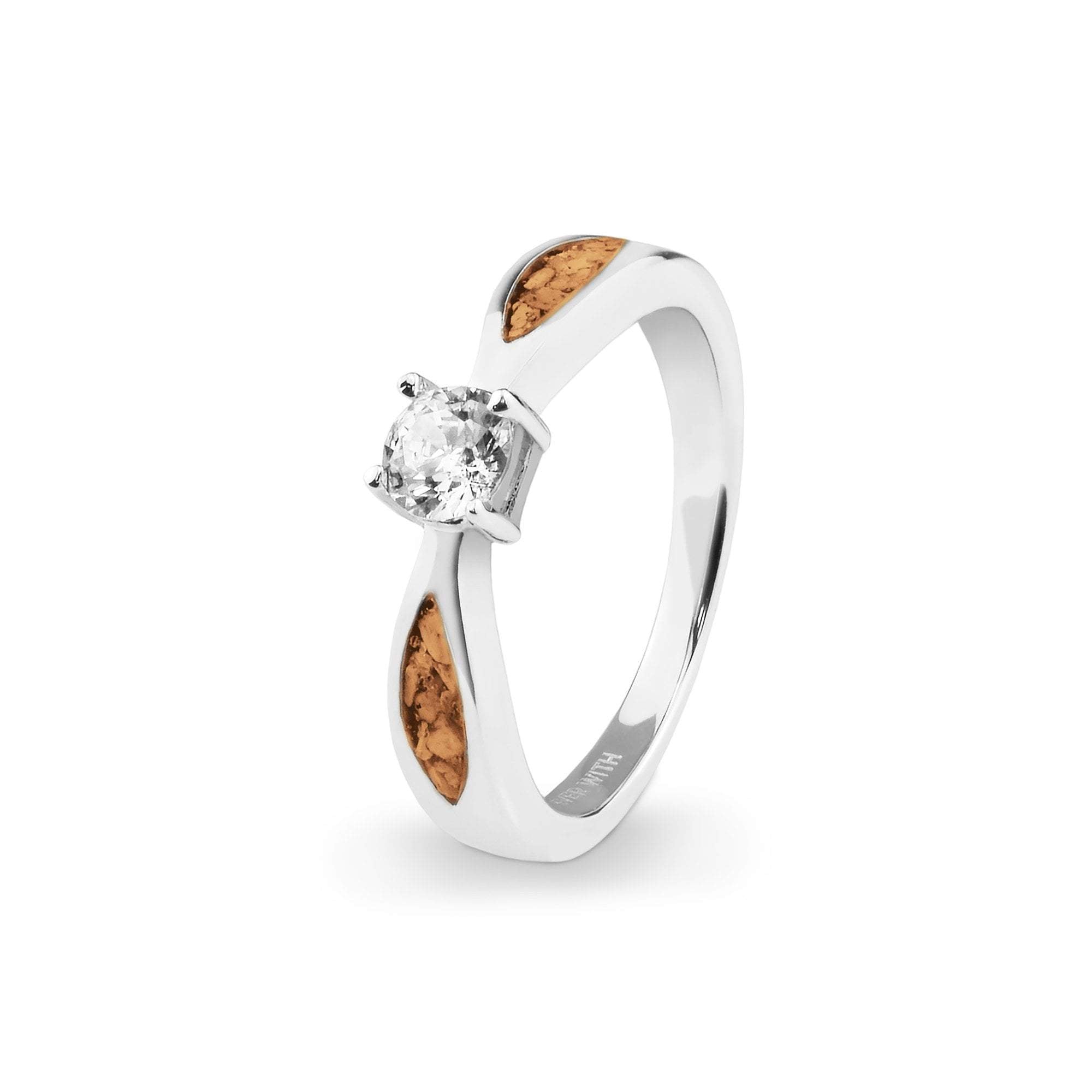 EverWith™ Ladies Solitaire Memorial Ashes Ring with Swarovski Crystals - EverWith Memorial Jewellery - Trade