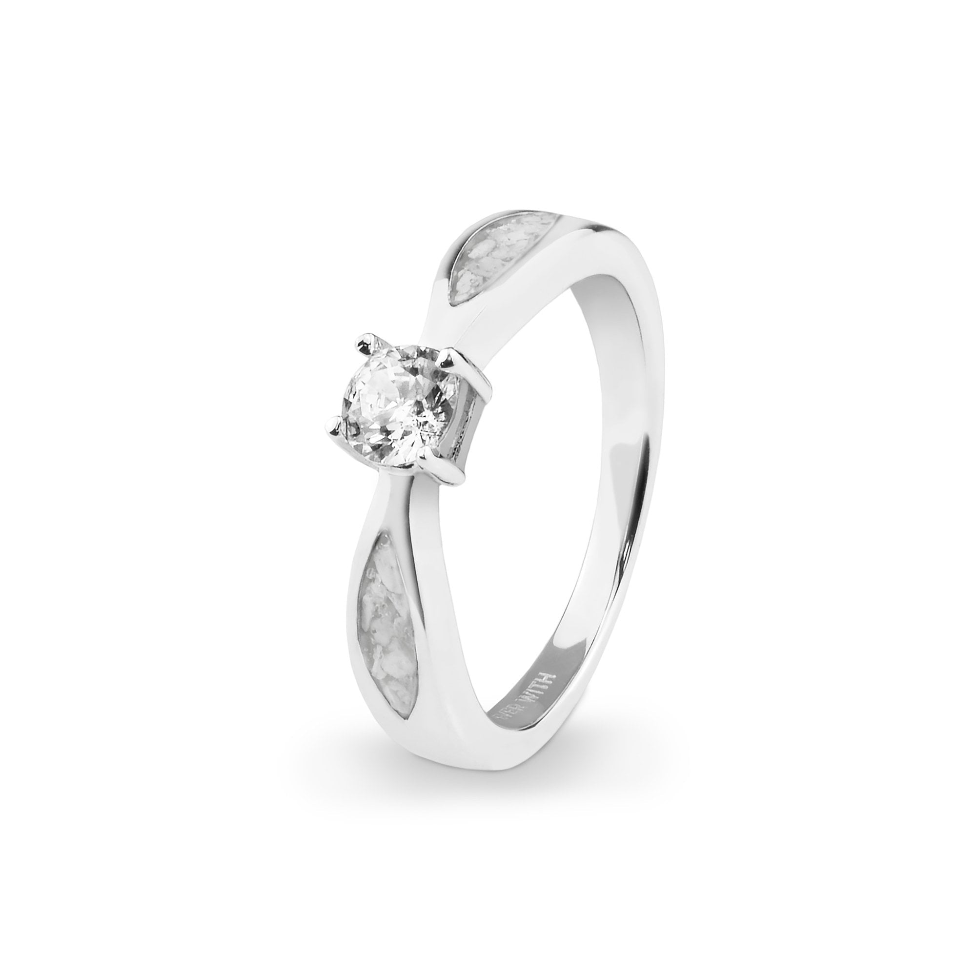 EverWith™ Ladies Solitaire Memorial Ashes Ring with Swarovski Crystals - EverWith Memorial Jewellery - Trade