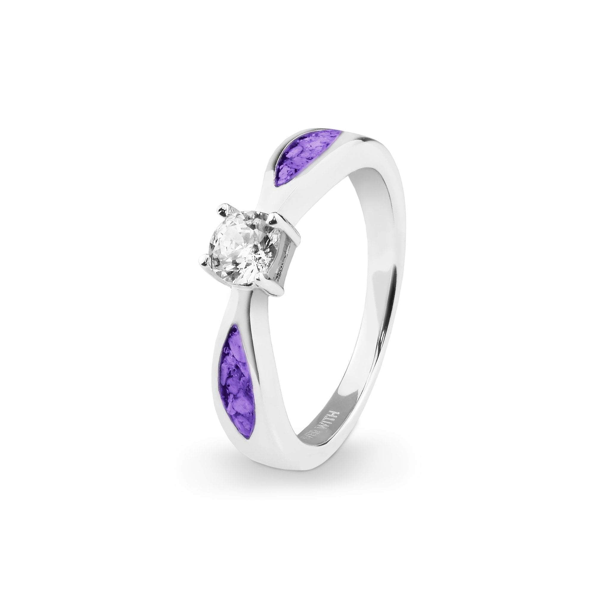 EverWith™ Ladies Solitaire Memorial Ashes Ring with Swarovski Crystals - EverWith Memorial Jewellery - Trade