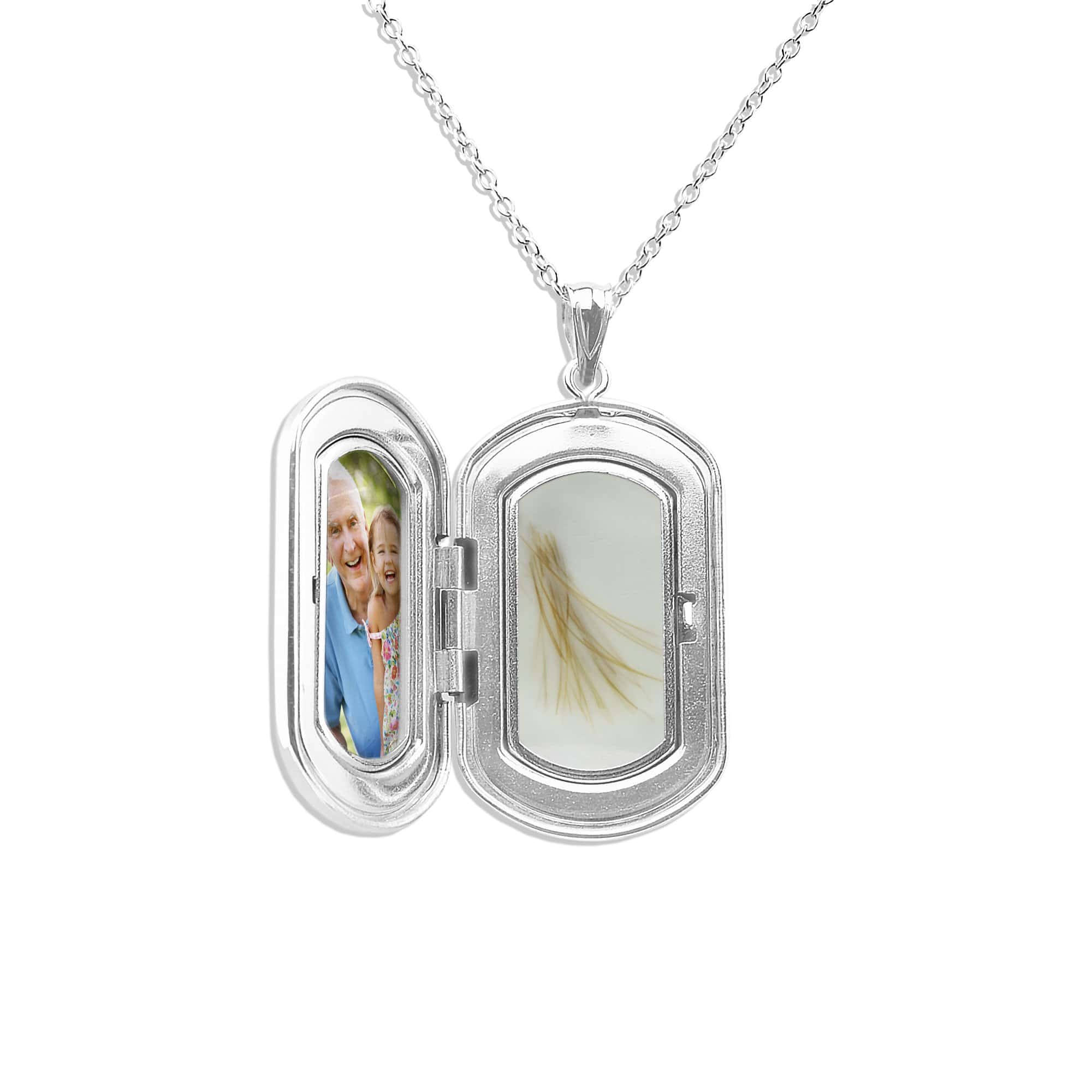 EverWith™ Large Rounded Rectangle Shaped Sterling Silver Memorial Ashes Locket - EverWith Memorial Jewellery - Trade