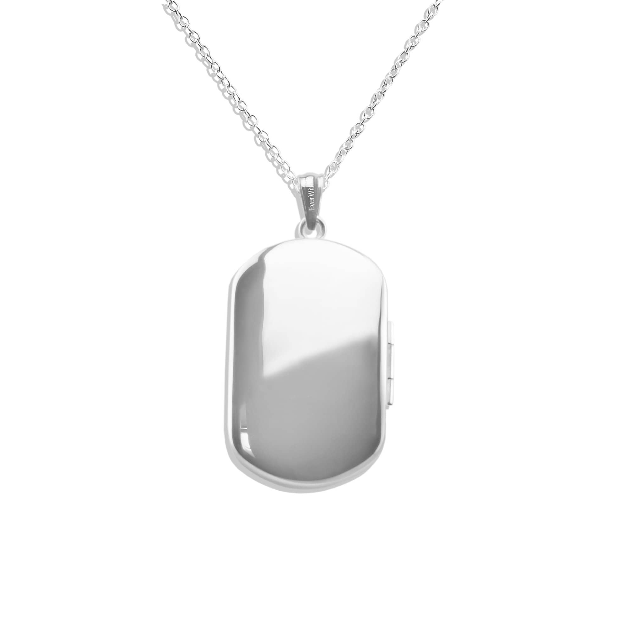 EverWith™ Large Rounded Rectangle Shaped Sterling Silver Memorial Ashes Locket - EverWith Memorial Jewellery - Trade