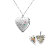 EverWith™ Pink Rose Heart Shaped Sterling Silver Memorial Ashes Locket - EverWith Memorial Jewellery - Trade
