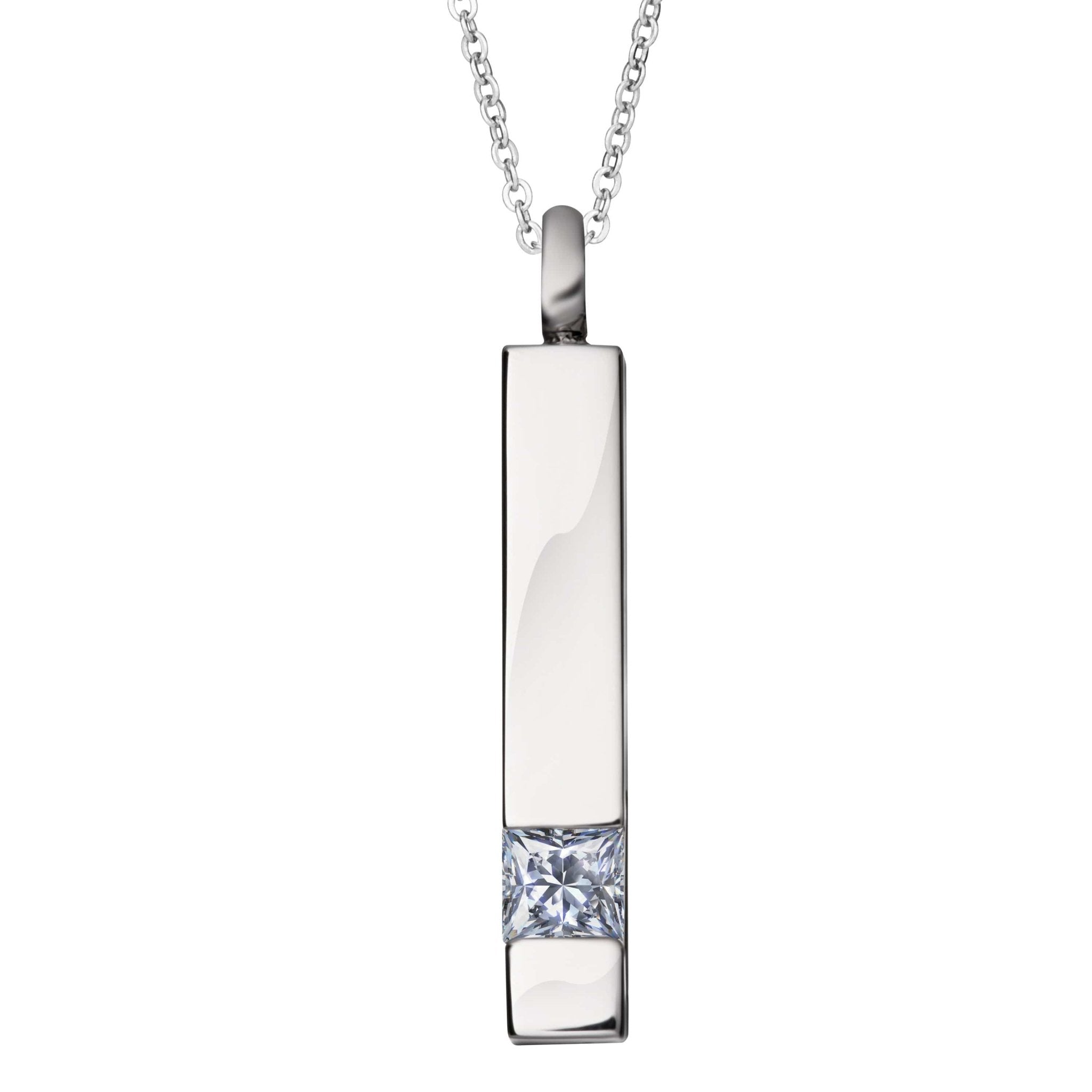 EverWith™ Self-fill Bar Memorial Ashes Pendant with Crystal - EverWith Memorial Jewellery - Trade