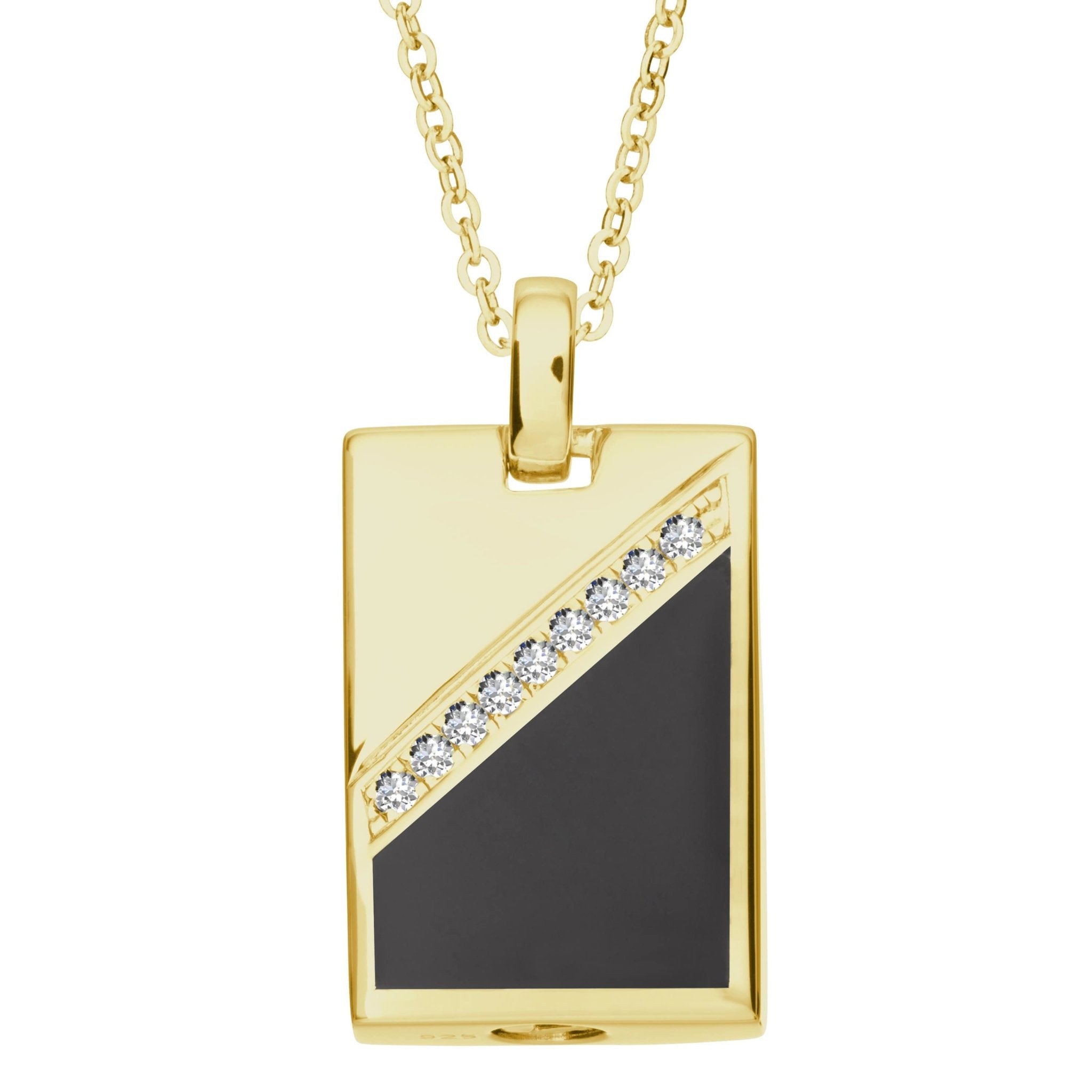 EverWith™ Self-fill Black Dog Tag Memorial Ashes Pendant with Crystals - EverWith Memorial Jewellery - Trade