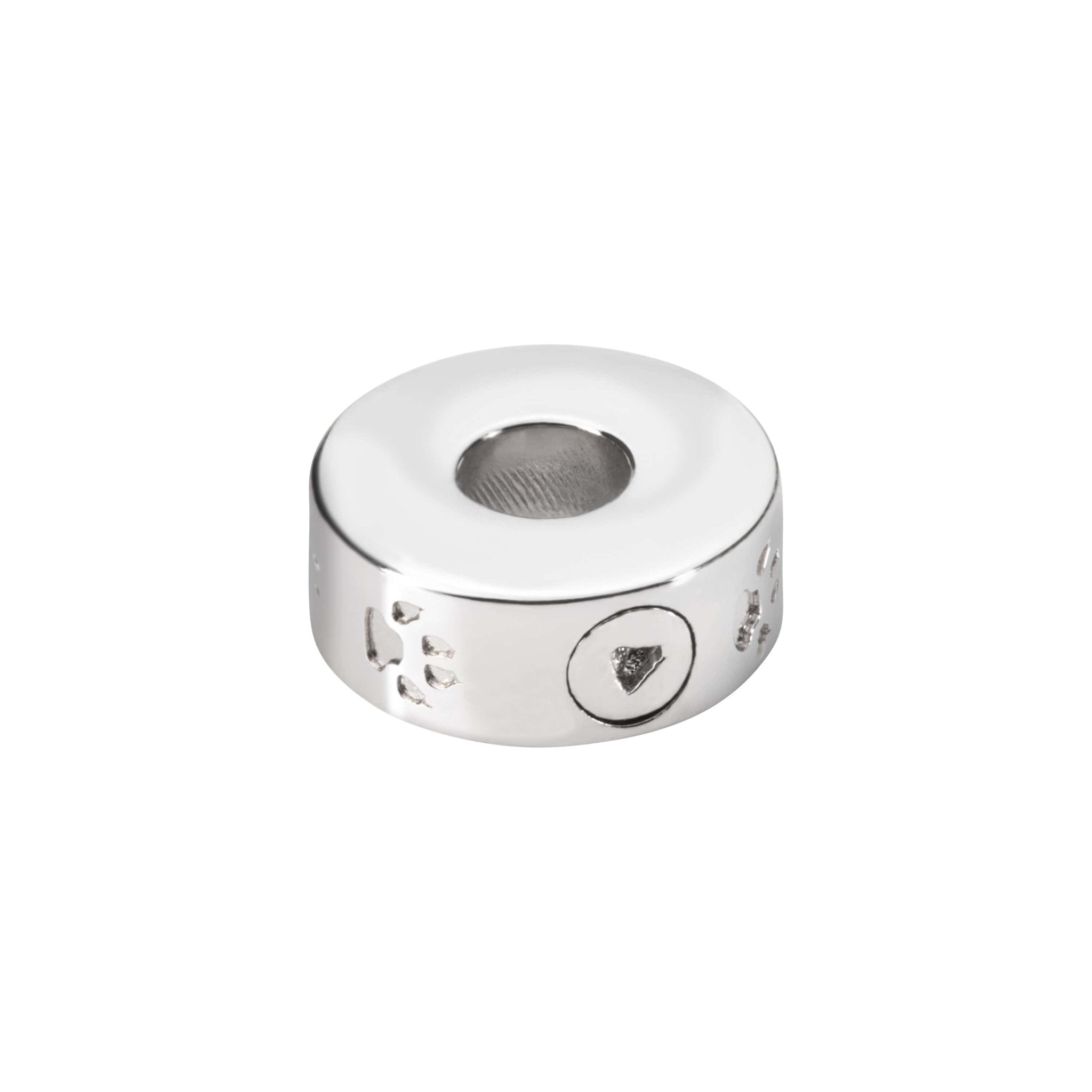 EverWith™ Self-fill Round Cat Paw Print Memorial Ashes Charm Bead - EverWith Memorial Jewellery - Trade