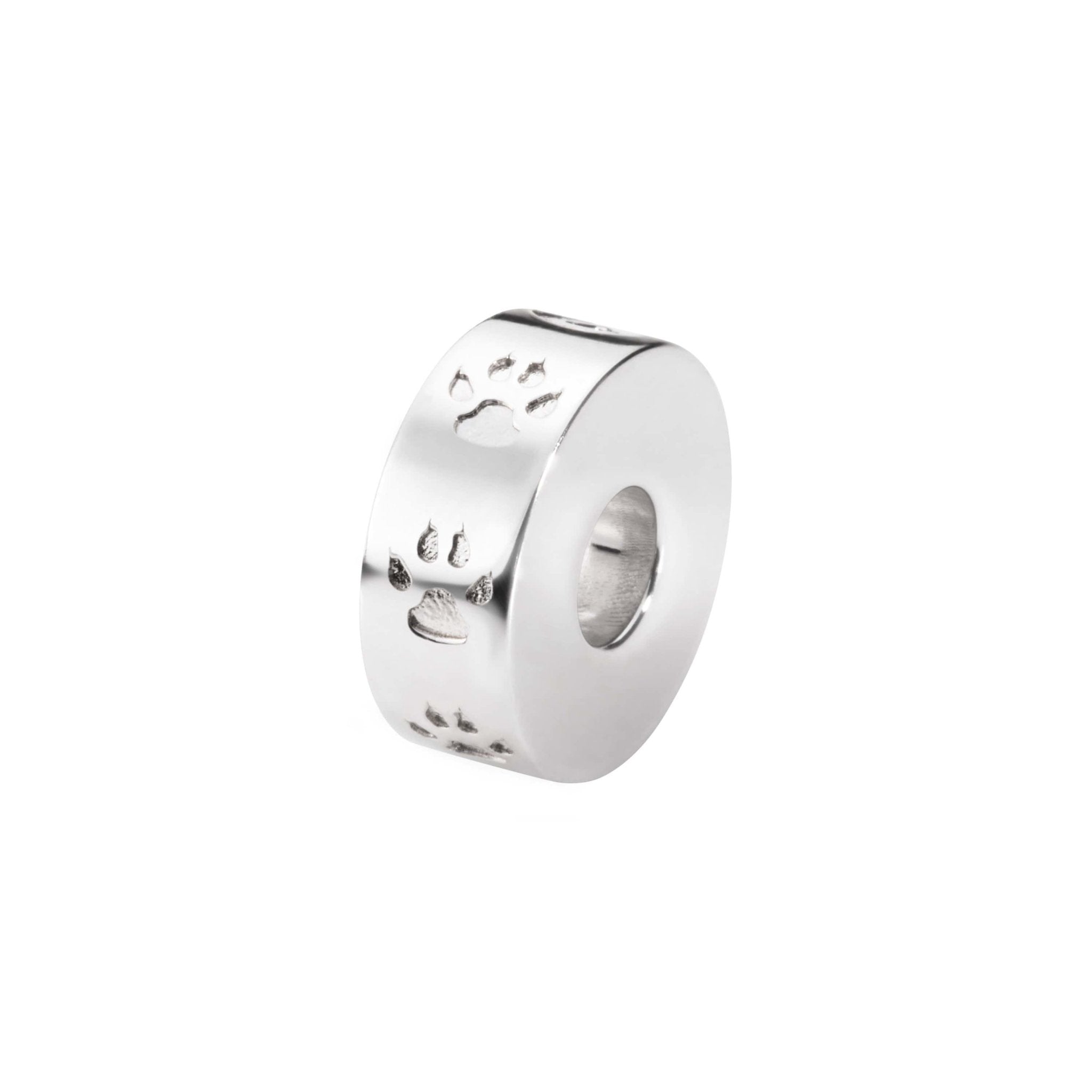 EverWith™ Self-fill Round Cat Paw Print Memorial Ashes Charm Bead - EverWith Memorial Jewellery - Trade