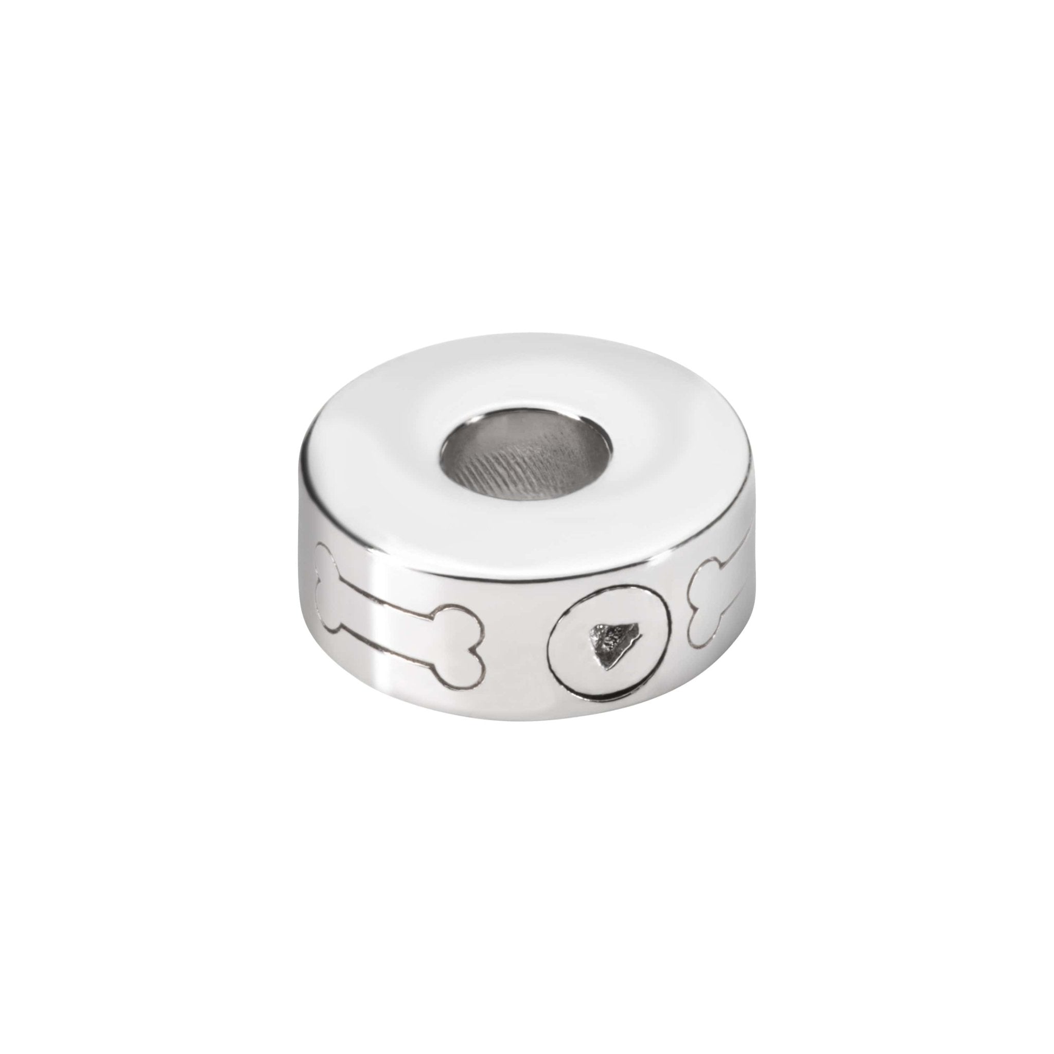 EverWith™ Self-fill Round Dog Bone Memorial Ashes Charm Bead - EverWith Memorial Jewellery - Trade