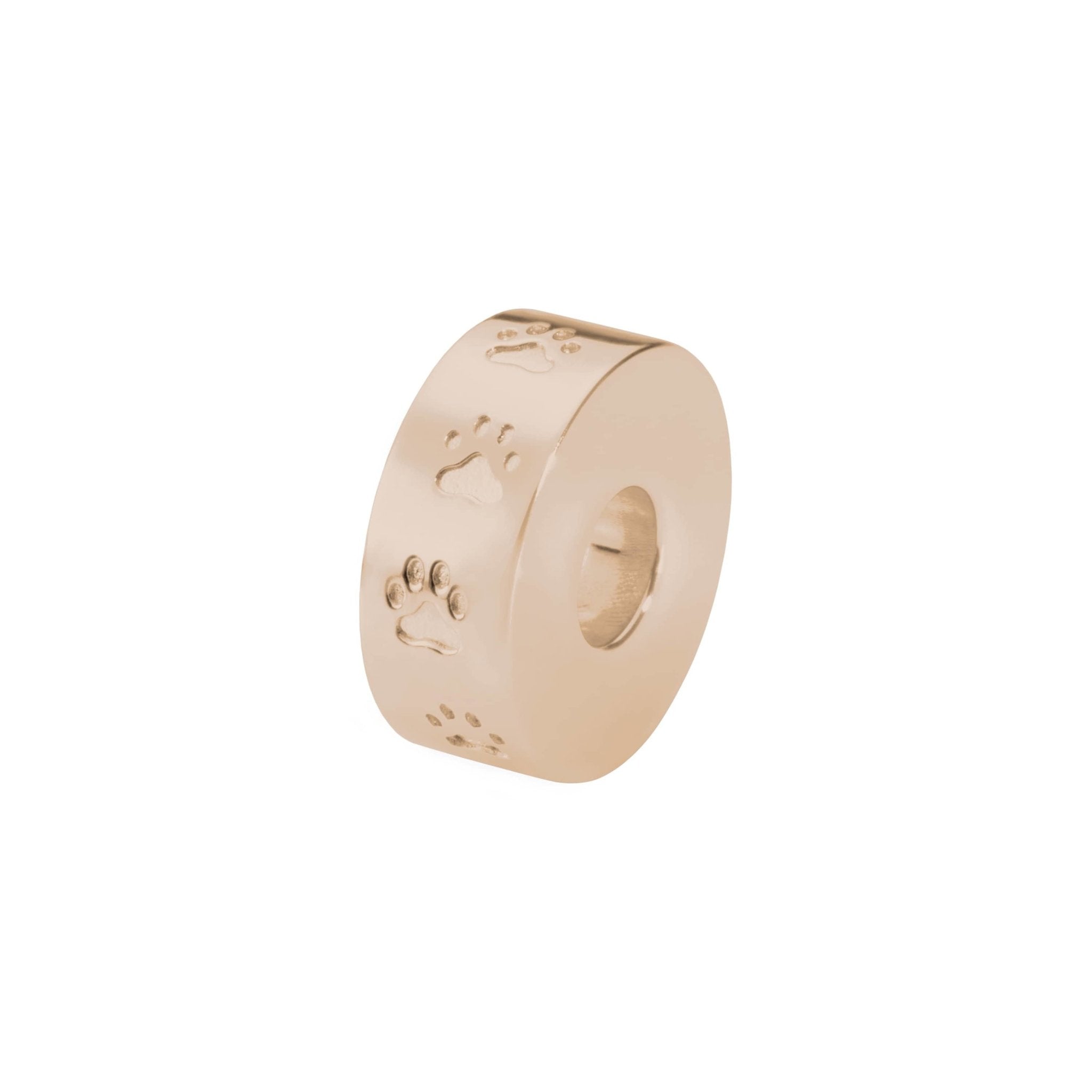 EverWith™ Self-fill Round Dog Paw Print Memorial Ashes Charm Bead - EverWith Memorial Jewellery - Trade