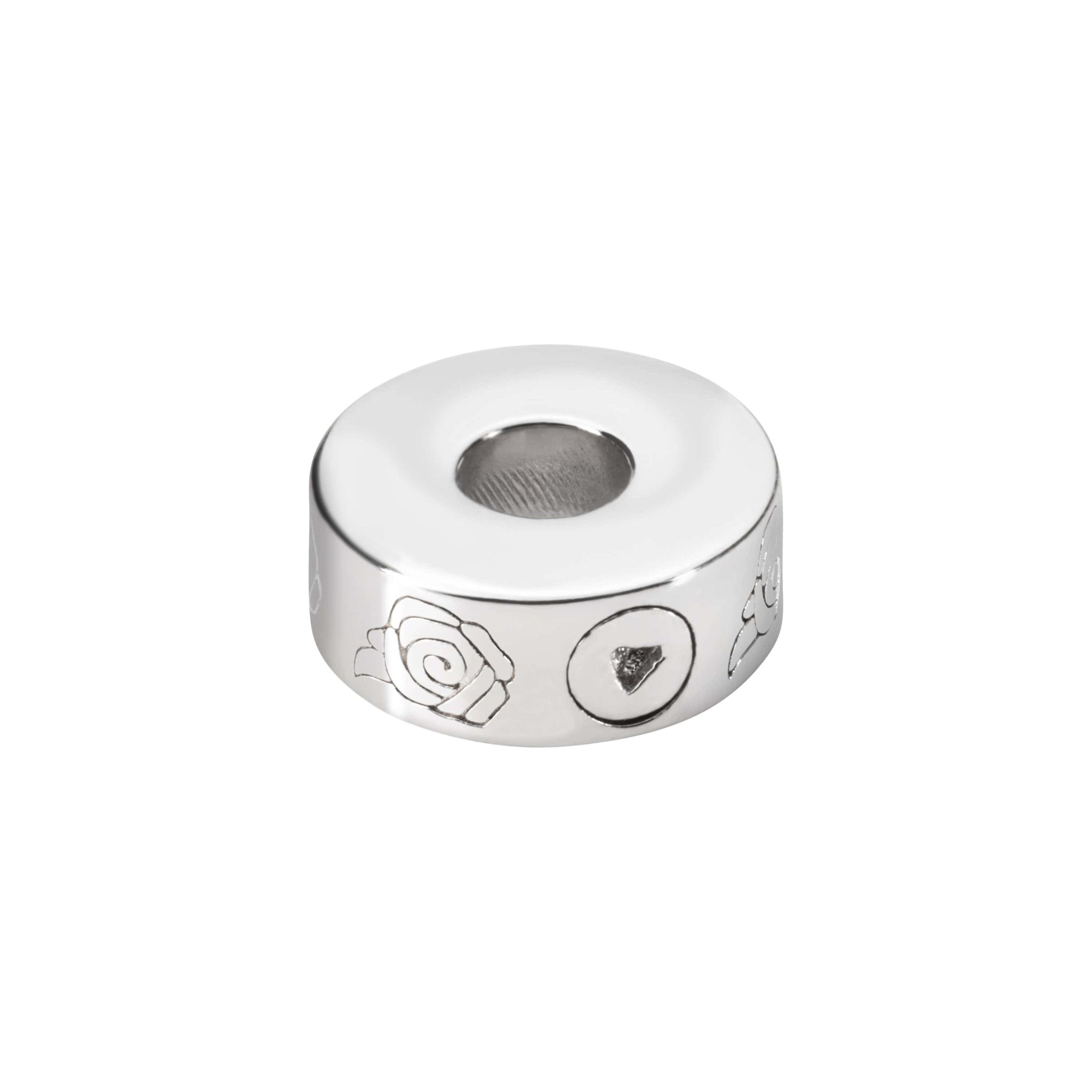 EverWith™ Self-fill Round Rose Memorial Ashes Charm Bead - EverWith Memorial Jewellery - Trade