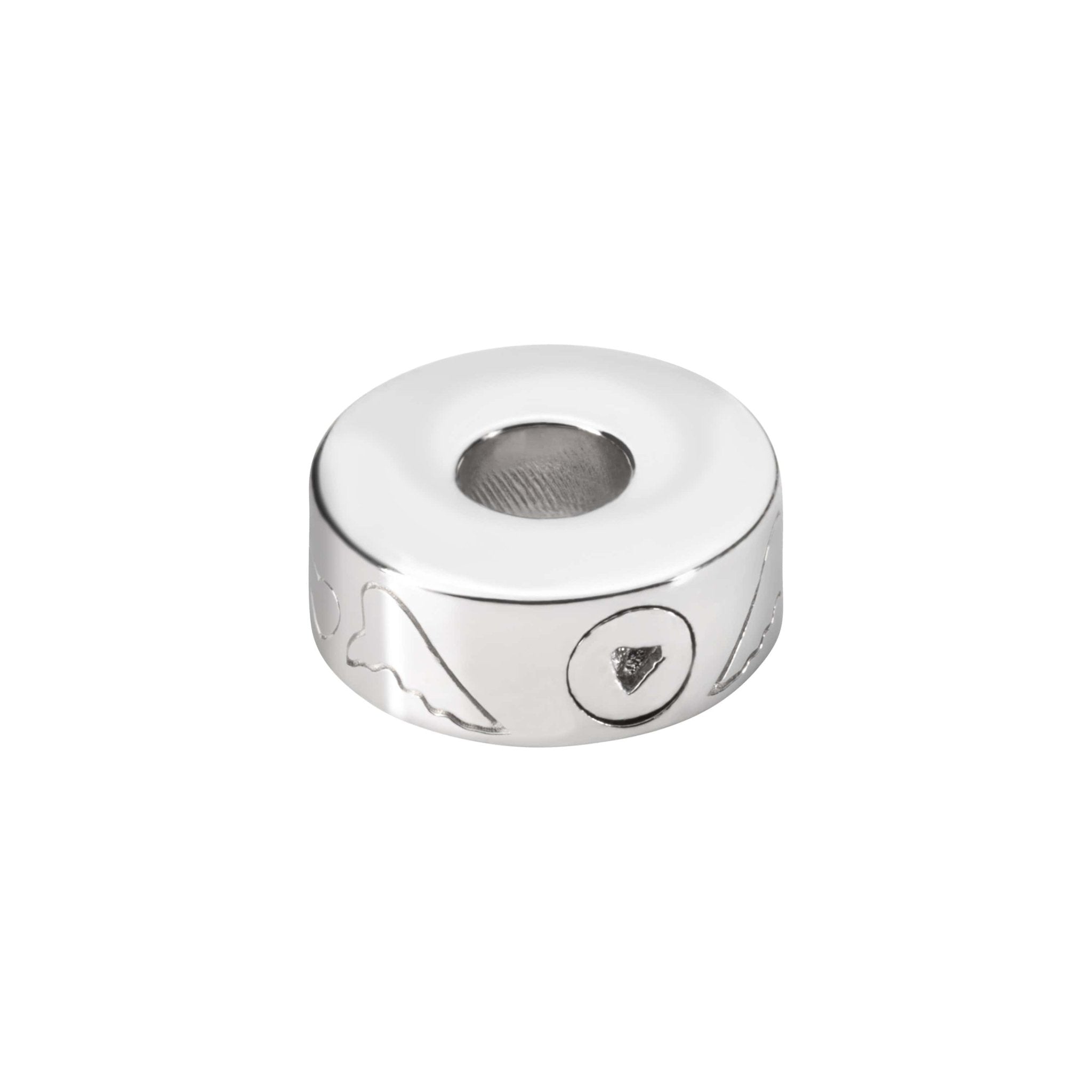EverWith™ Self-fill Round Winged Hearts Memorial Ashes Charm Bead - EverWith Memorial Jewellery - Trade