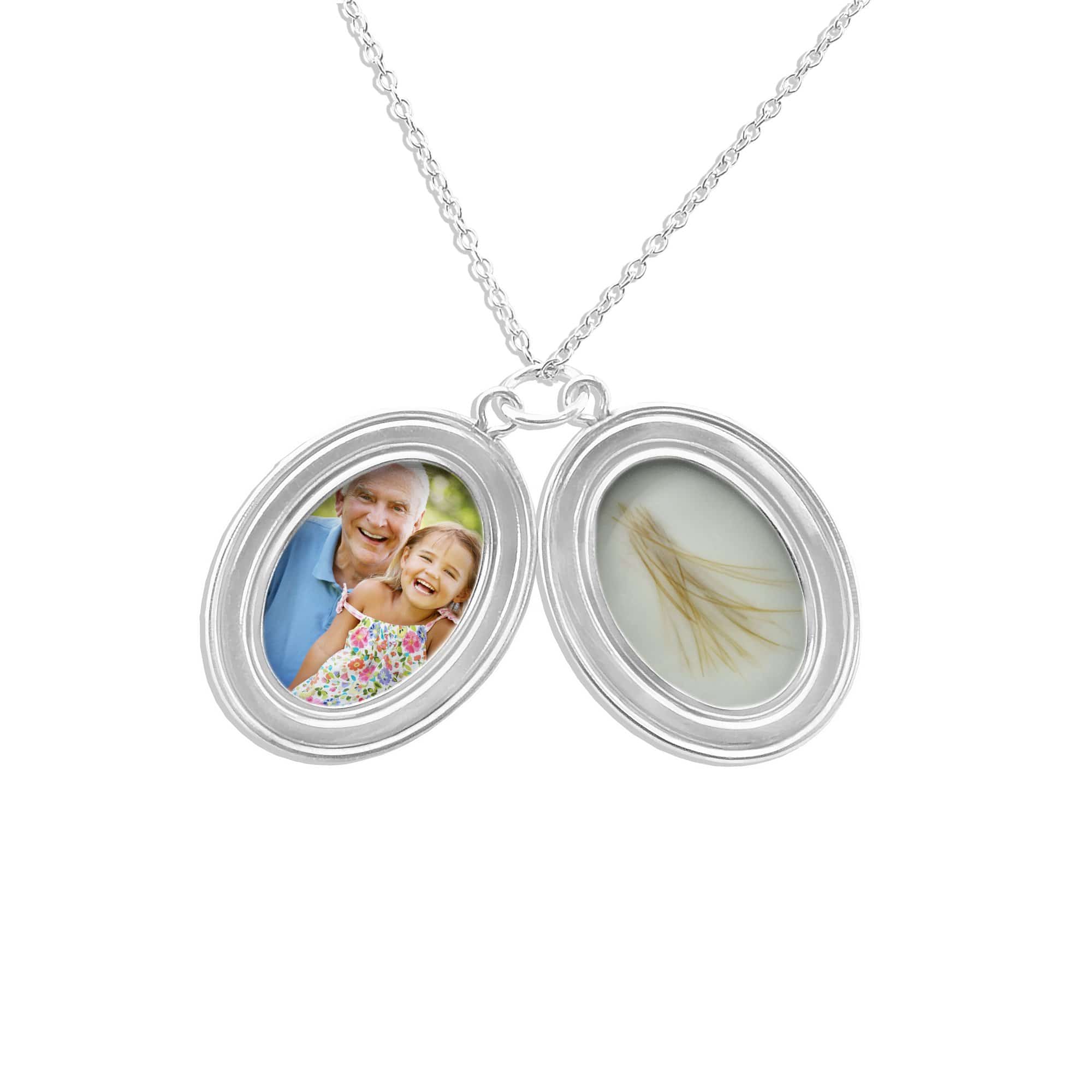 EverWith™ Shining Star Oval Shaped Sterling Silver Memorial Ashes Locket - EverWith Memorial Jewellery - Trade