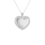 EverWith™ Small Heart Glass Locket Sterling Silver Memorial Ashes Locket With Swarovski Crystals - EverWith Memorial Jewellery - Trade