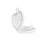 EverWith™ Small Heart Glass Locket Sterling Silver Memorial Ashes Locket With Swarovski Crystals - EverWith Memorial Jewellery - Trade