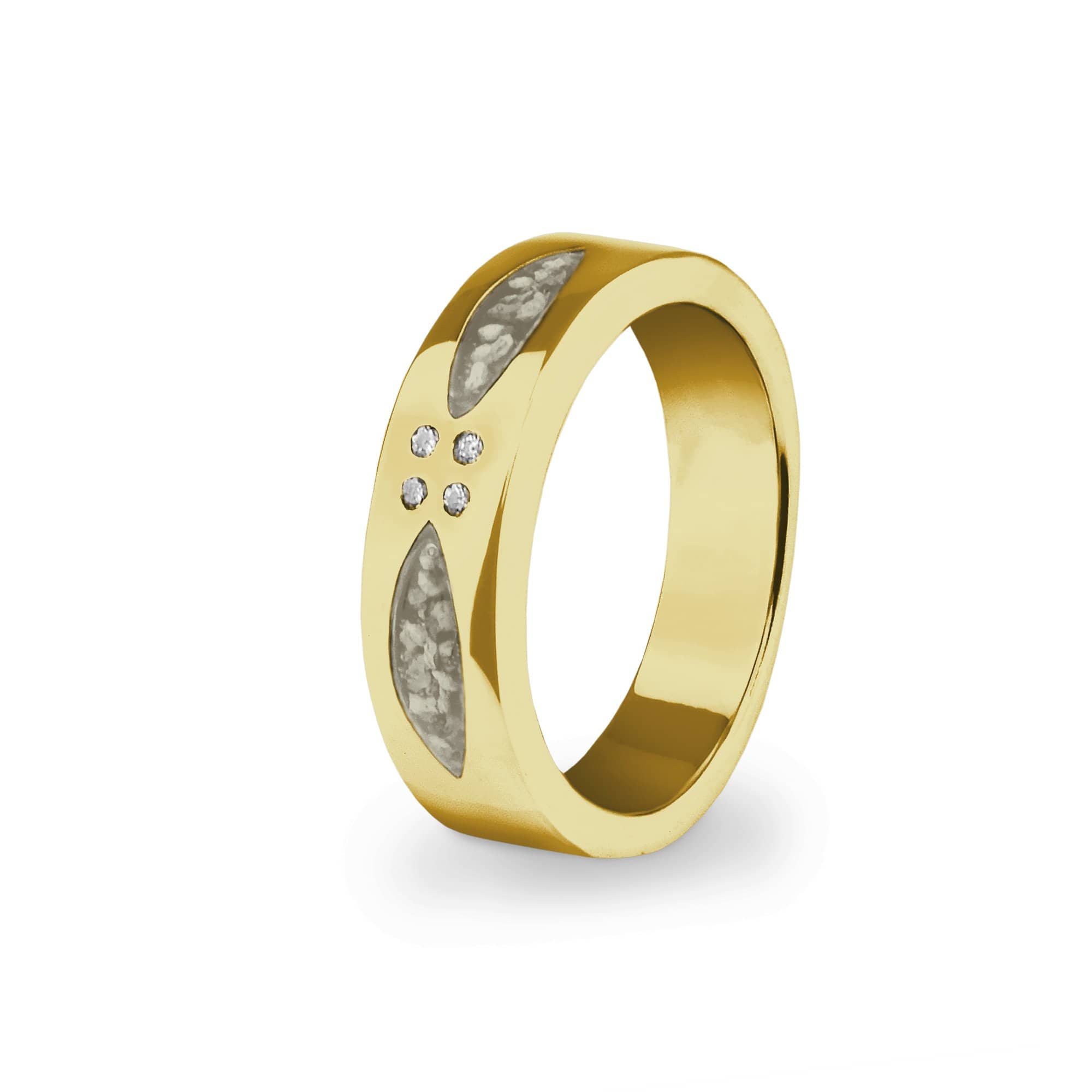 EverWith™ Unisex Four Together Memorial Ashes Ring with Swarovski Crystals - EverWith Memorial Jewellery - Trade