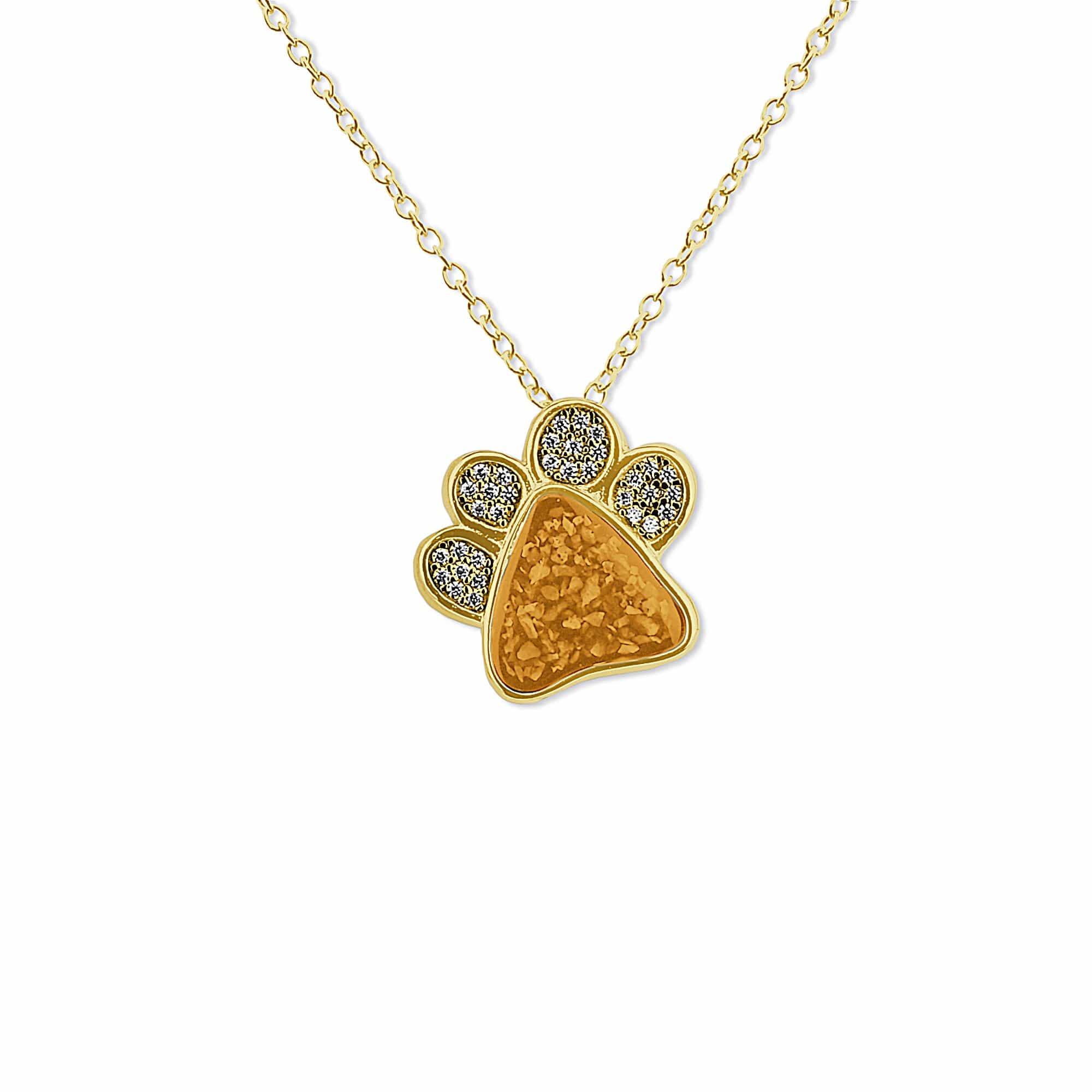 EverWith™ Unisex Paw Print Memorial Ashes Pendant with Swarovski Crystals - EverWith Memorial Jewellery - Trade