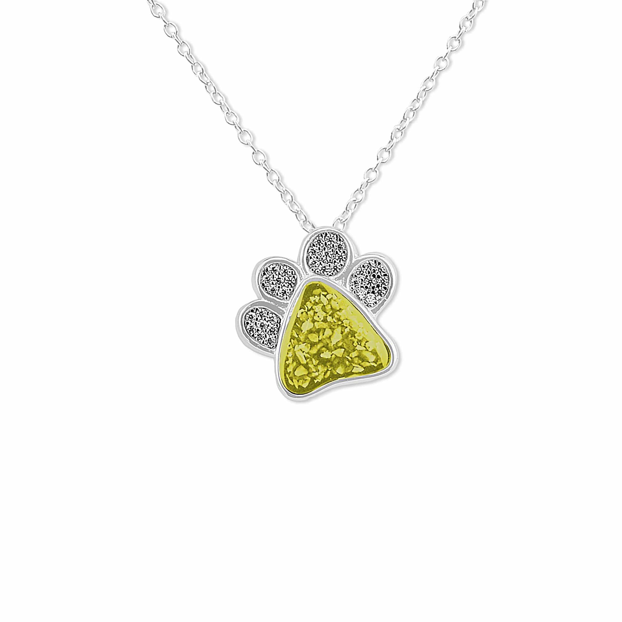 EverWith™ Unisex Paw Print Memorial Ashes Pendant with Swarovski Crystals - EverWith Memorial Jewellery - Trade