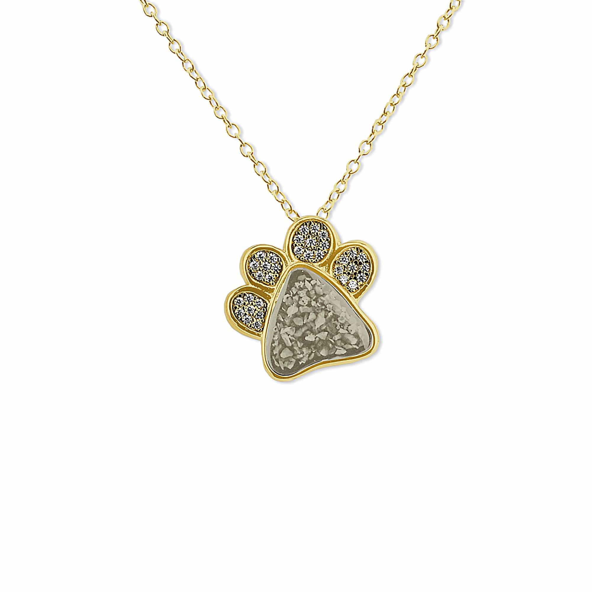 EverWith™ Unisex Paw Print Memorial Ashes Pendant with Swarovski Crystals - EverWith Memorial Jewellery - Trade