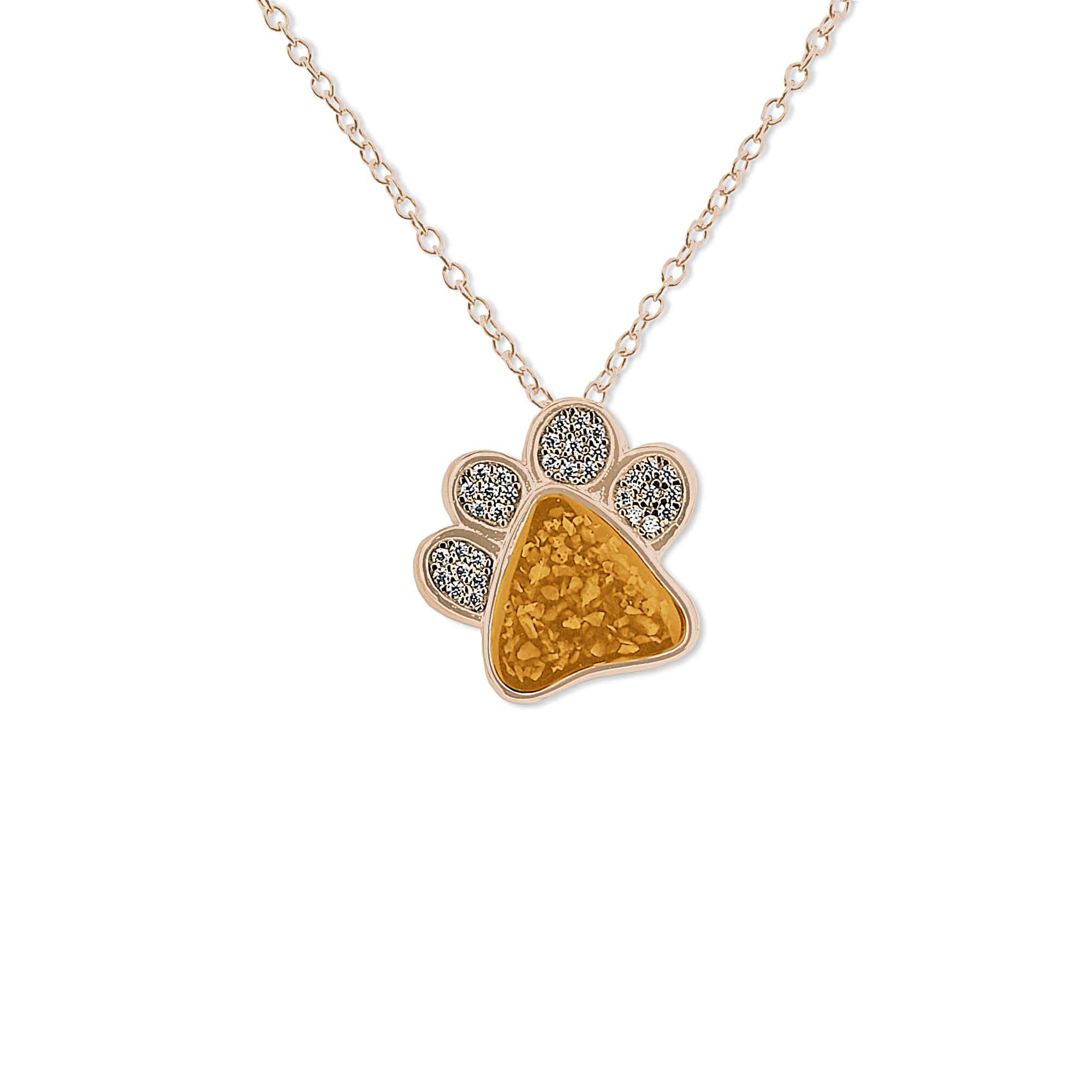 EverWith™ Unisex Paw Print Memorial Ashes Pendant with Swarovski Crystals - EverWith Memorial Jewellery - Trade