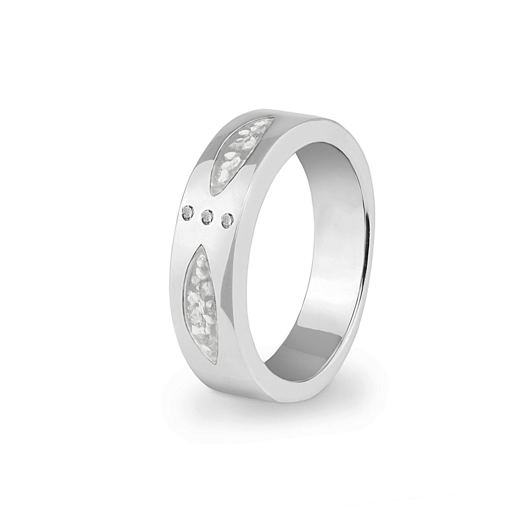 EverWith™ Unisex Three Together Memorial Ashes Ring with Swarovski Crystals - EverWith Memorial Jewellery - Trade
