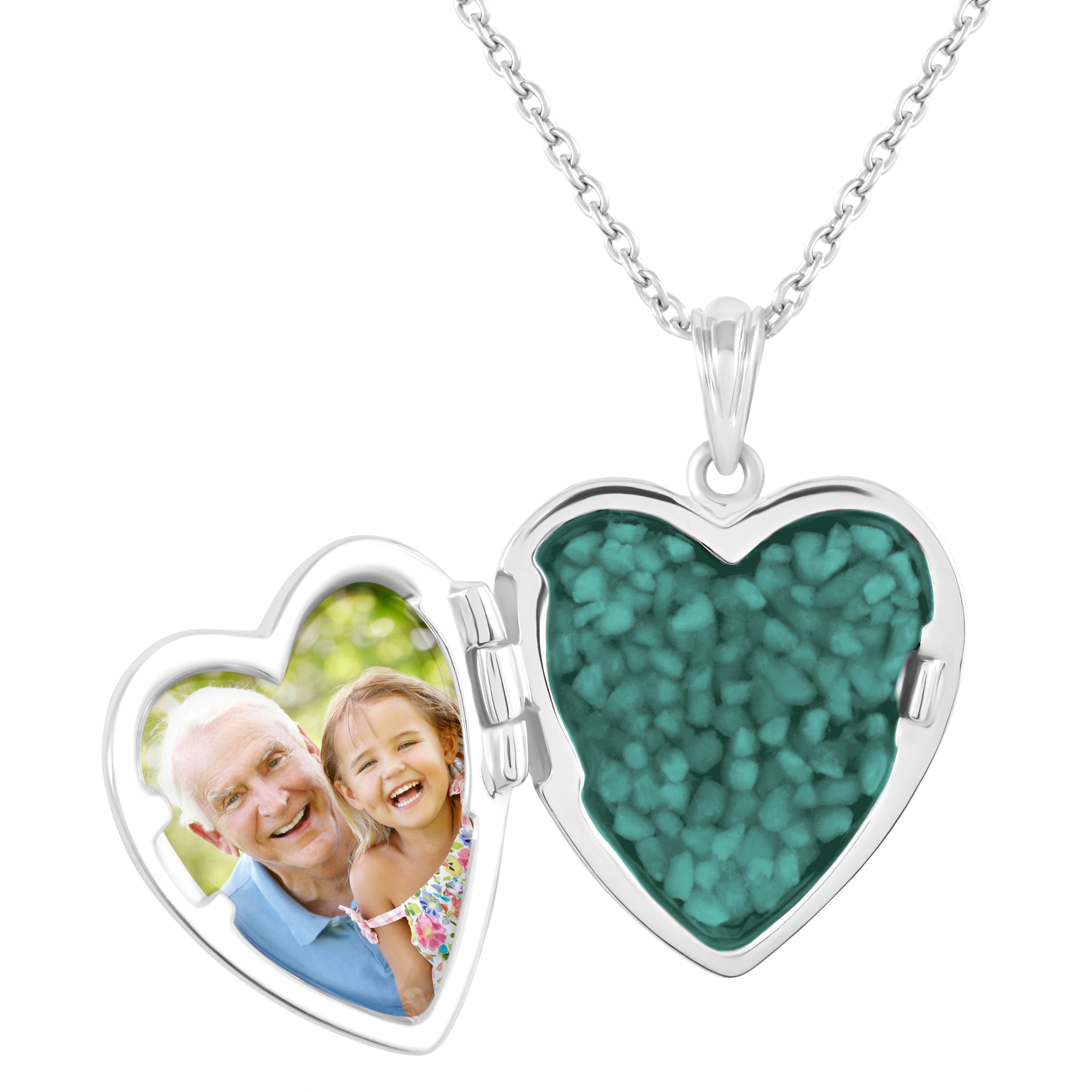 EverWith Dad Heart Shaped Sterling Silver Memorial Ashes Locket