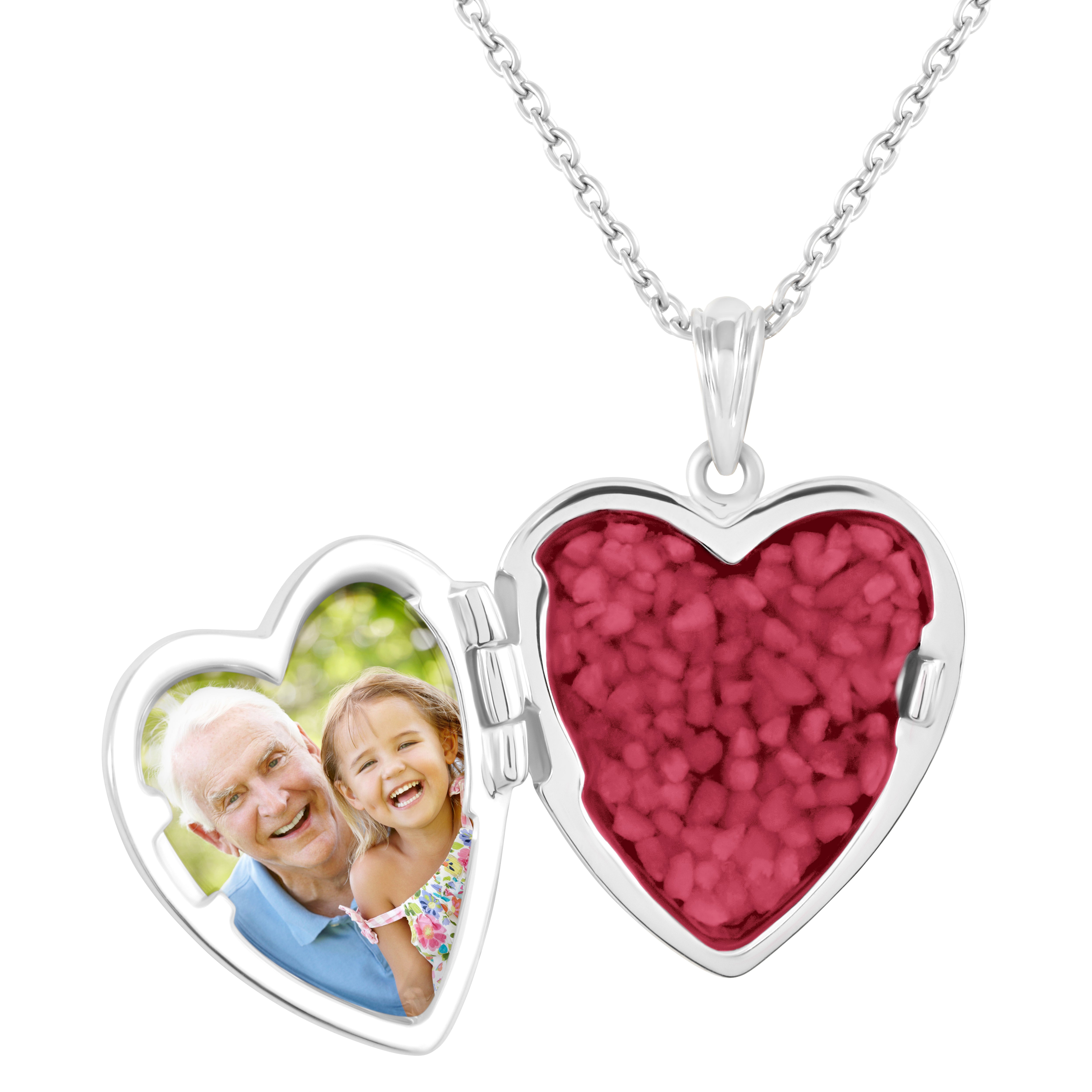 EverWith Dad Heart Shaped Sterling Silver Memorial Ashes Locket