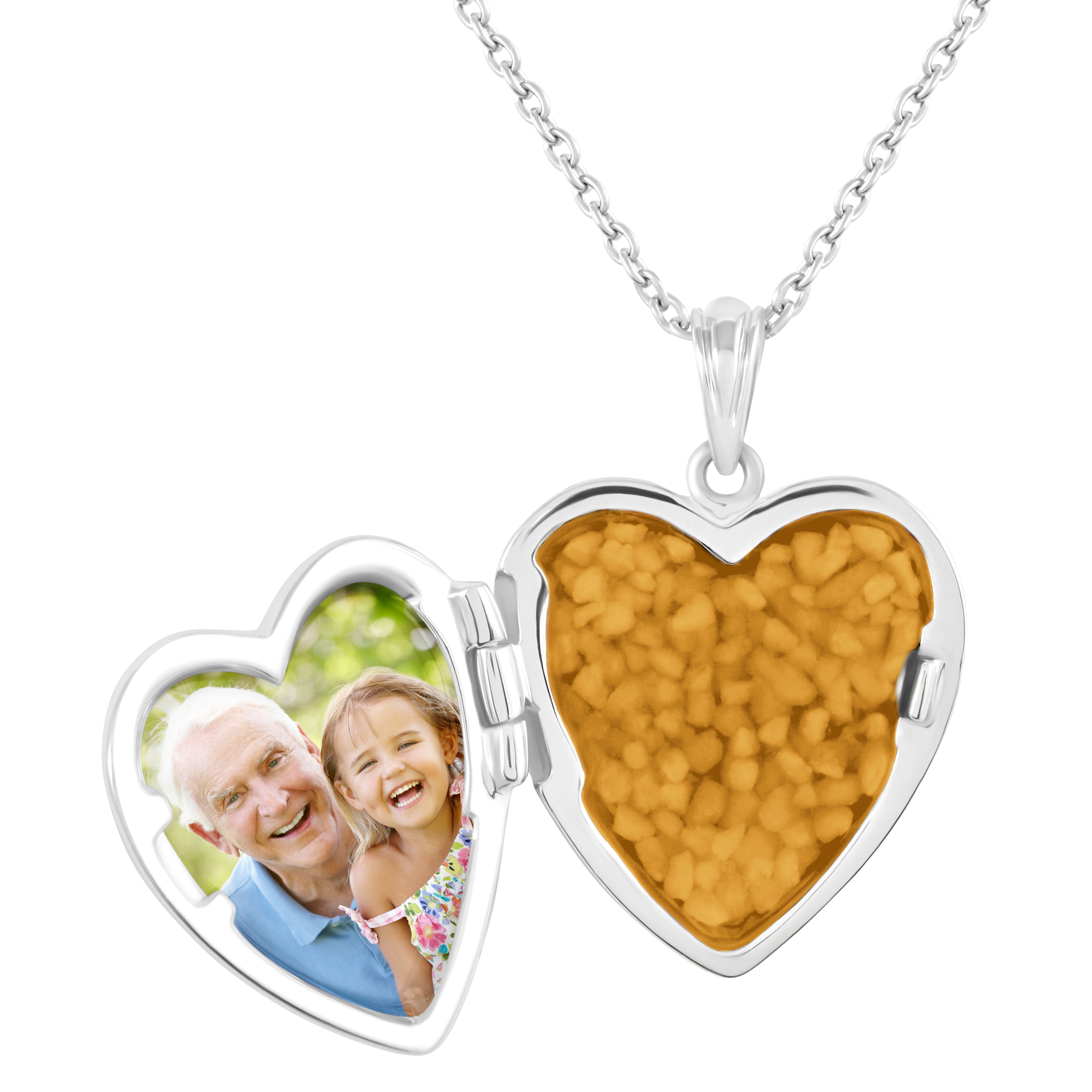 EverWith Paw Print Heart Shaped Sterling Silver Memorial Ashes Locket