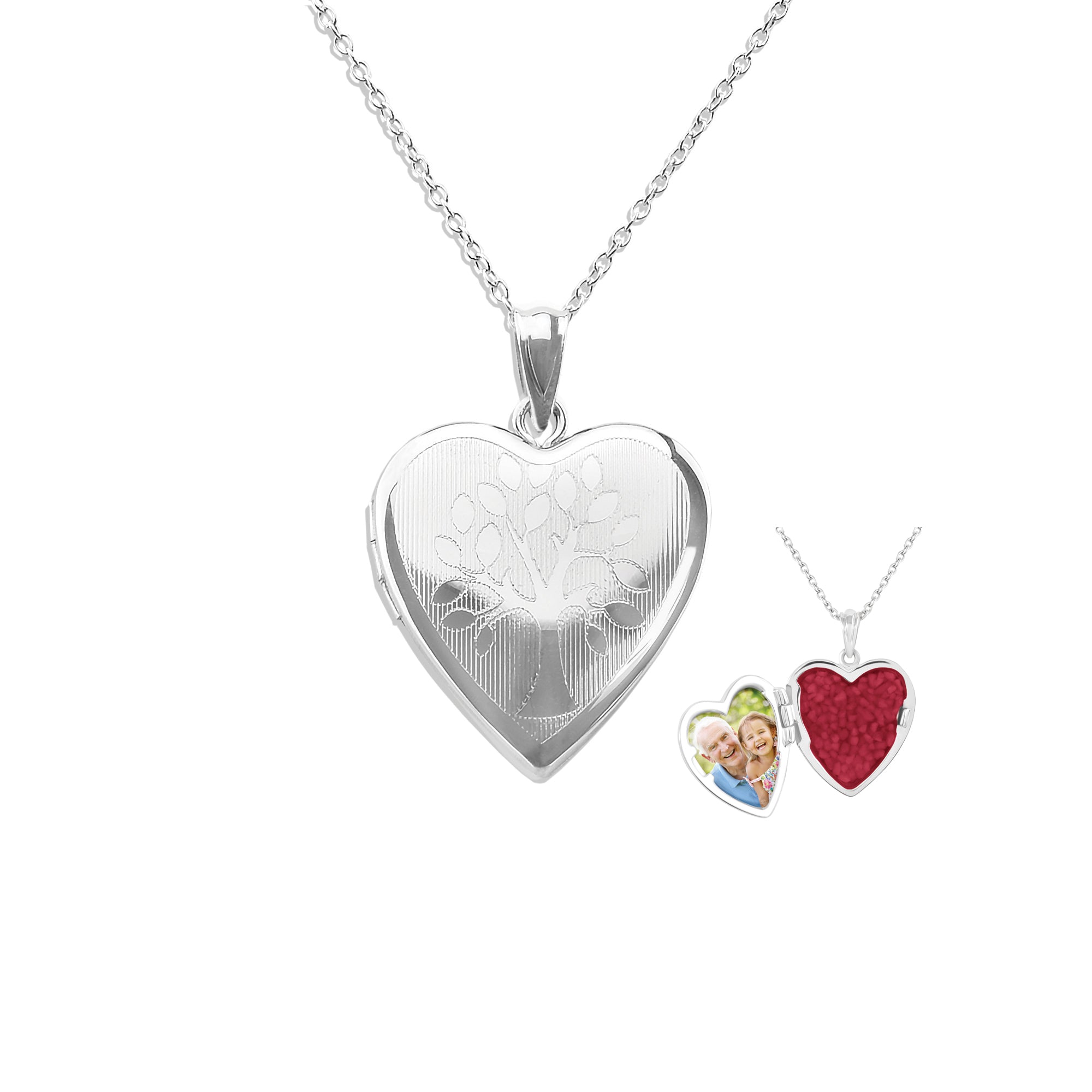 EverWith Tree of Life Heart Shaped Sterling Silver Memorial Ashes Locket