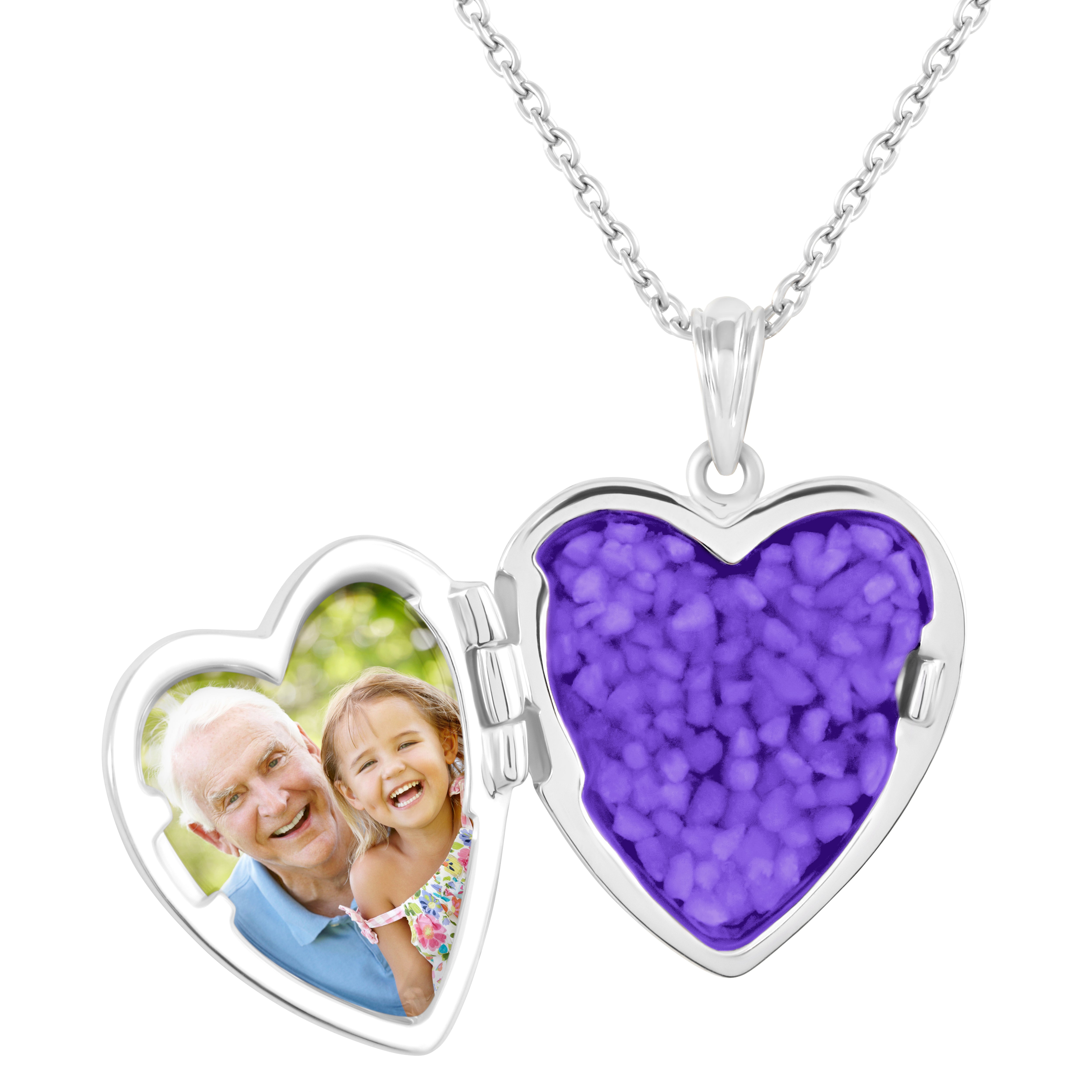 EverWith Pink Rose Heart Shaped Sterling Silver Memorial Ashes Locket