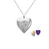 EverWith Footsteps Heart Shaped Sterling Silver Memorial Ashes Locket