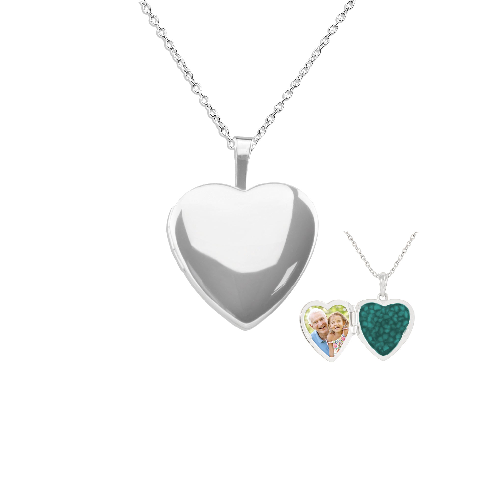 EverWith Small Heart Shaped Sterling Silver Memorial Ashes Locket