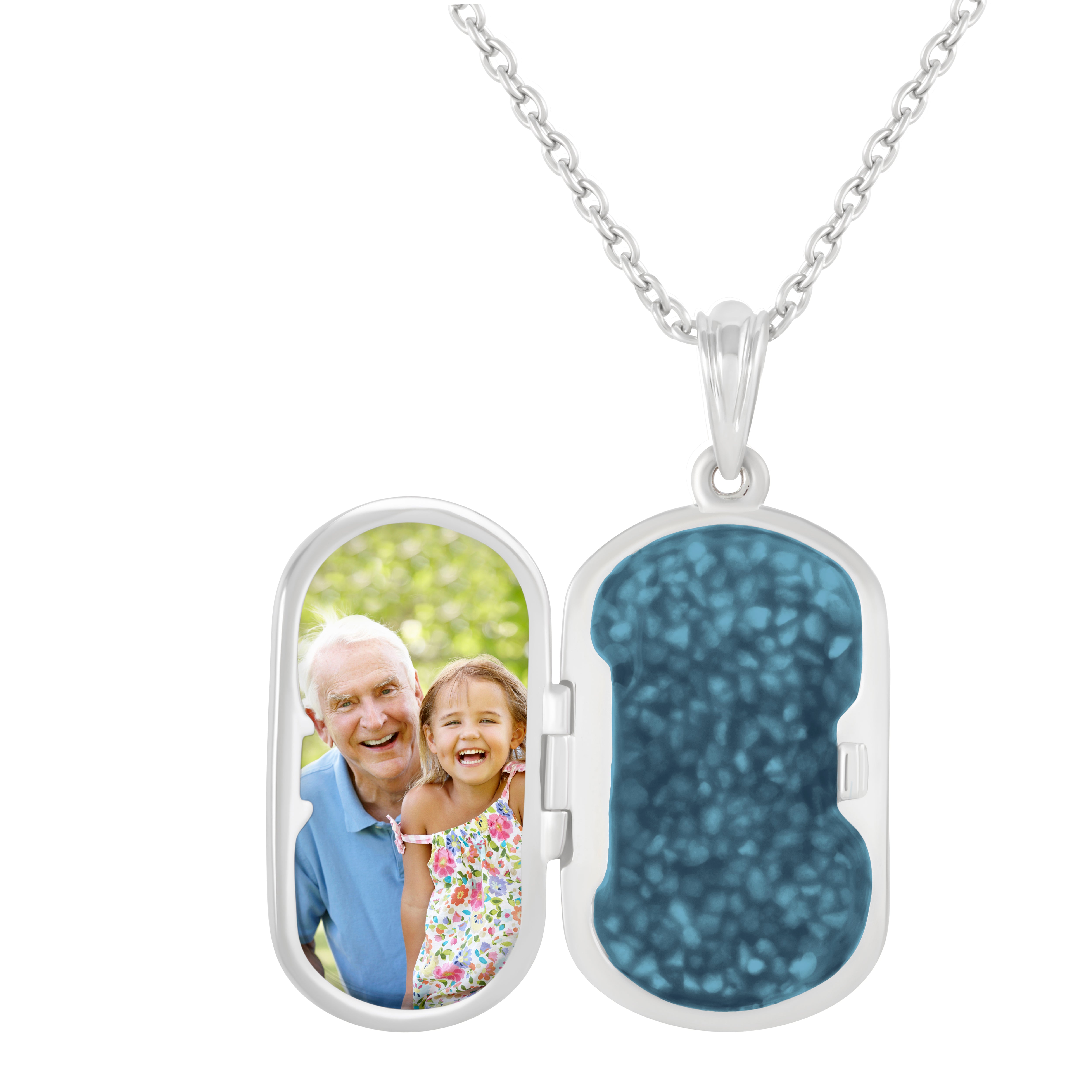 EverWith Large Rounded Rectangle Shaped Sterling Silver Memorial Ashes Locket