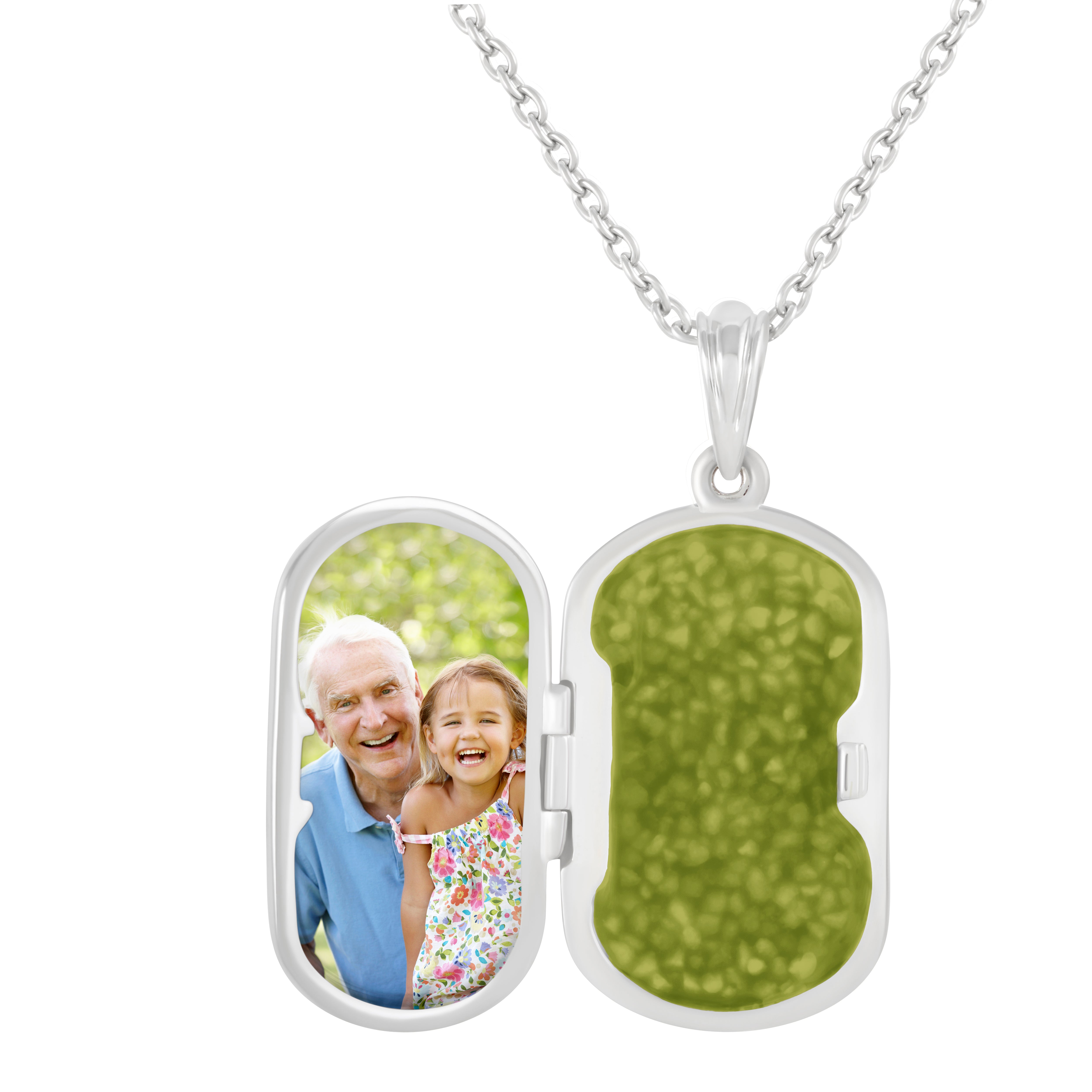 EverWith Large Rounded Rectangle Shaped Sterling Silver Memorial Ashes Locket