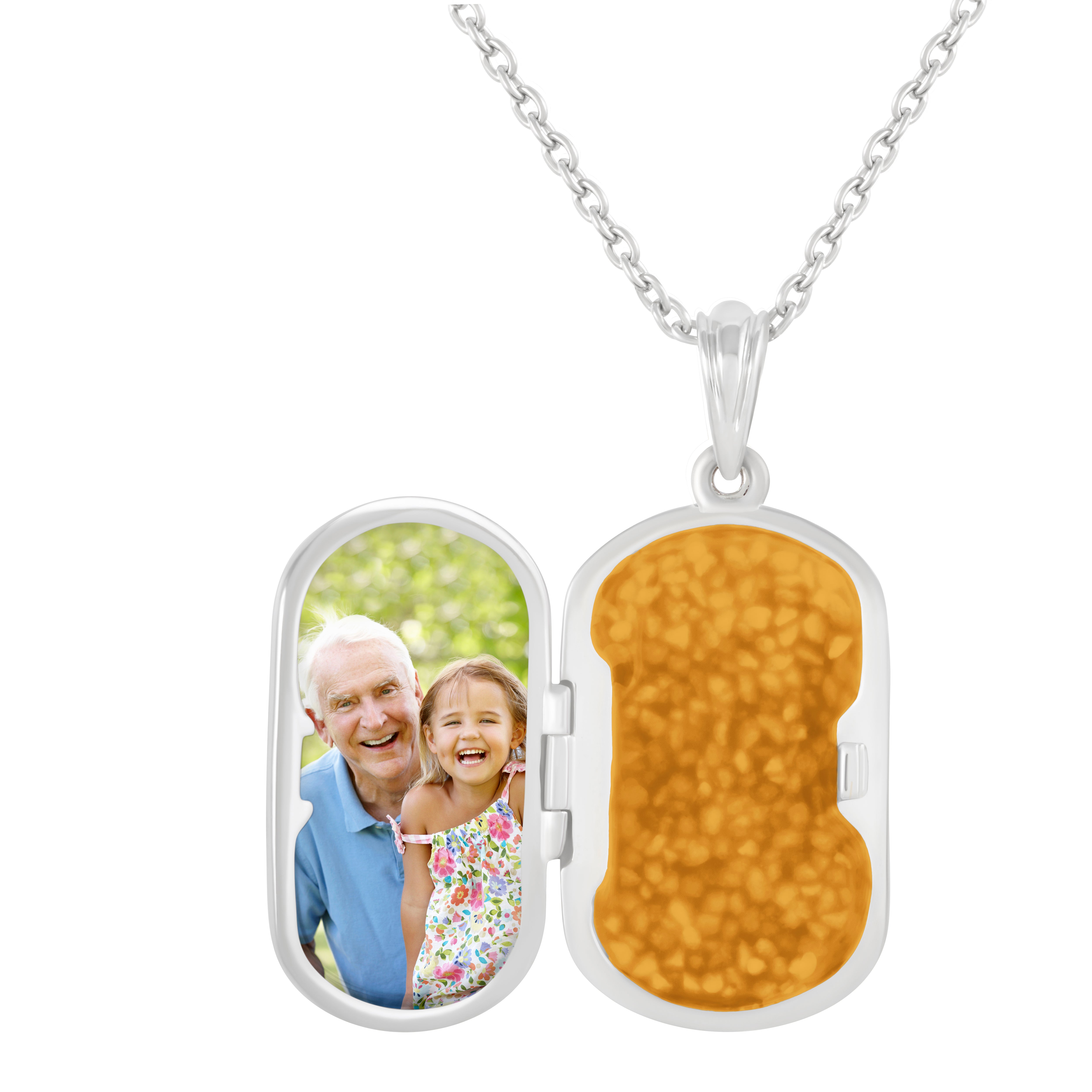 EverWith Large Rounded Rectangle Shaped Sterling Silver Memorial Ashes Locket