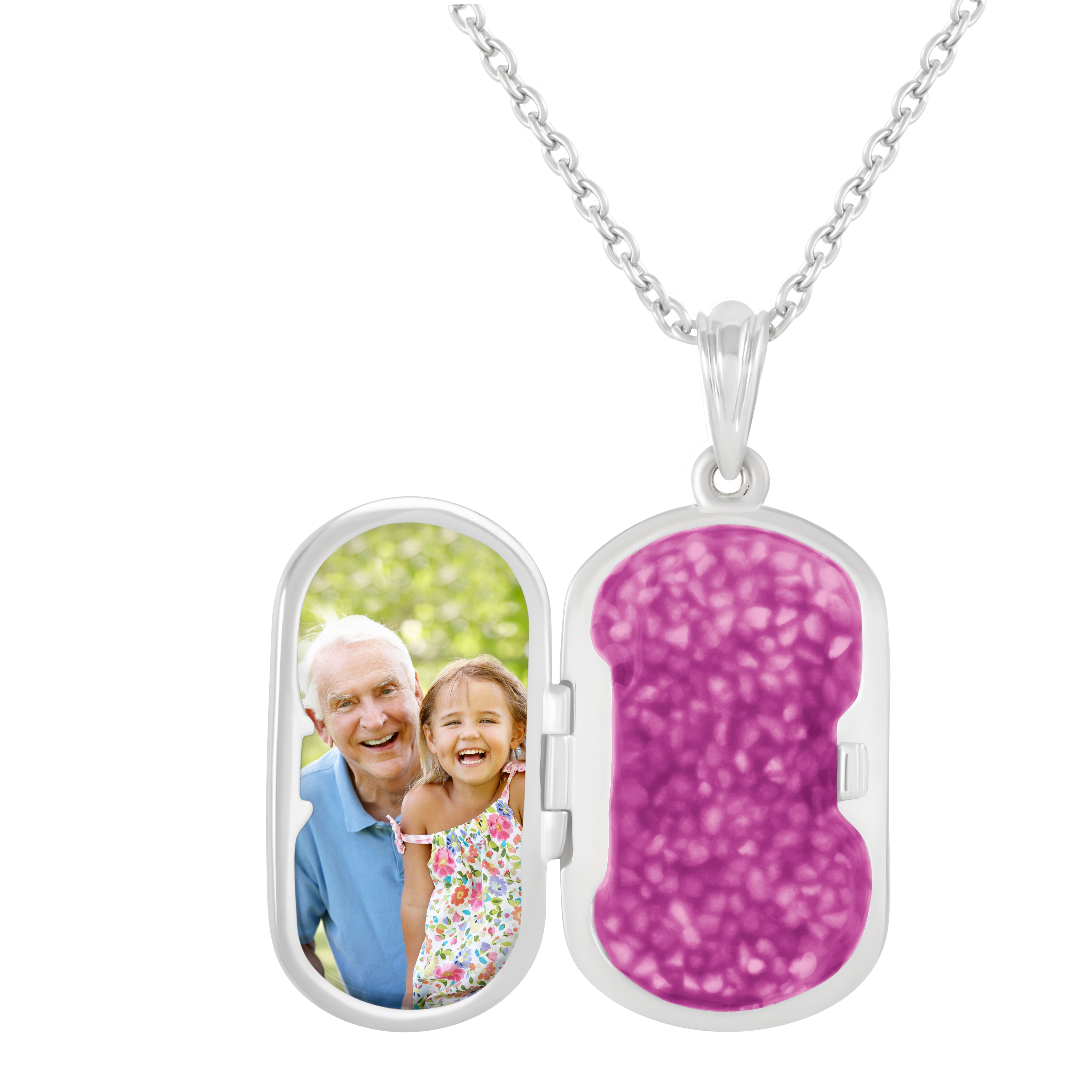 EverWith Large Rounded Rectangle Shaped Sterling Silver Memorial Ashes Locket